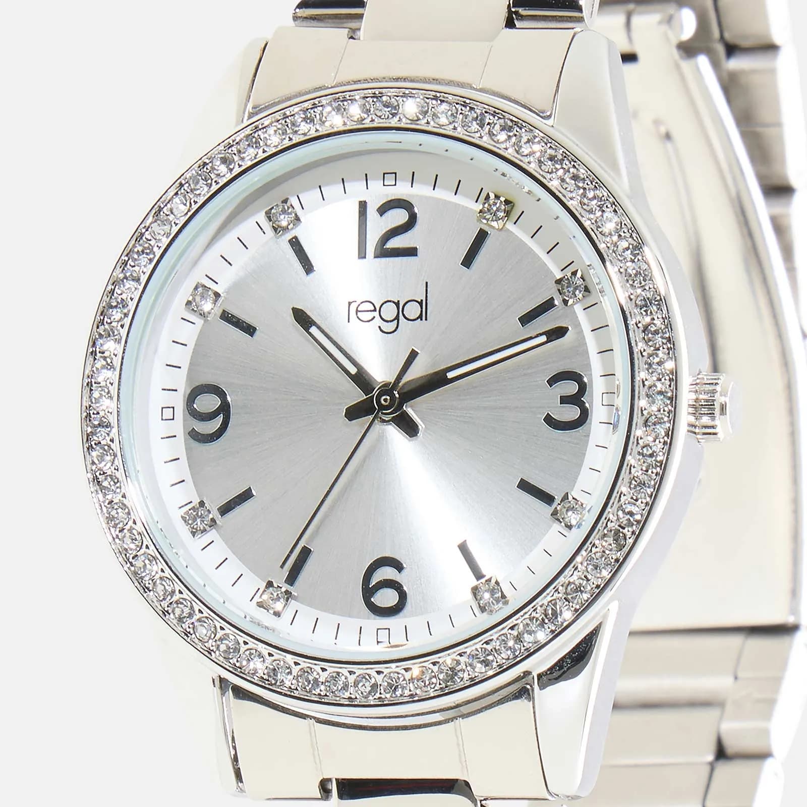 Regal klockset dam - metallband silver, 32mm 3