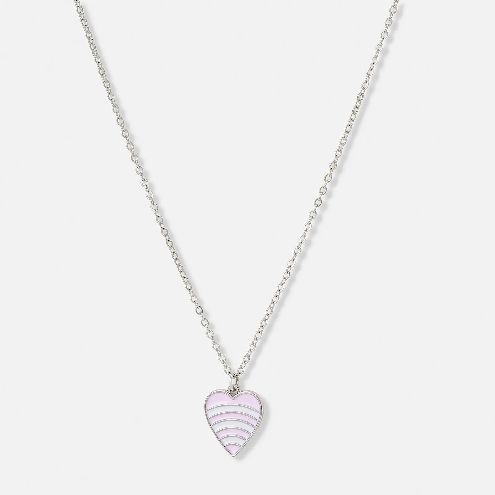 Regal barnklocka, set med halsband, silver/lila 26 mm 3