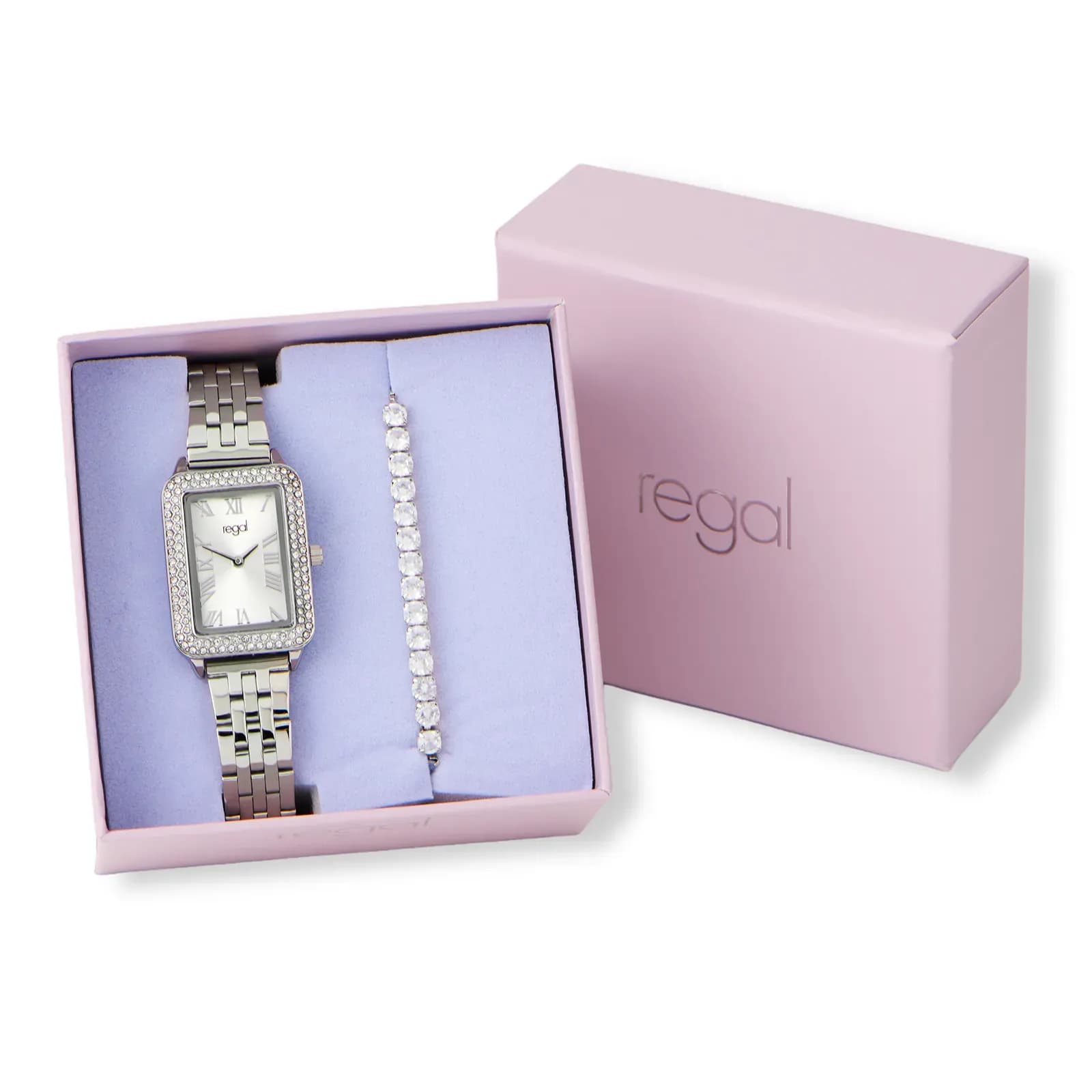 Regal damklocka set silver, metallband - RG2654-622