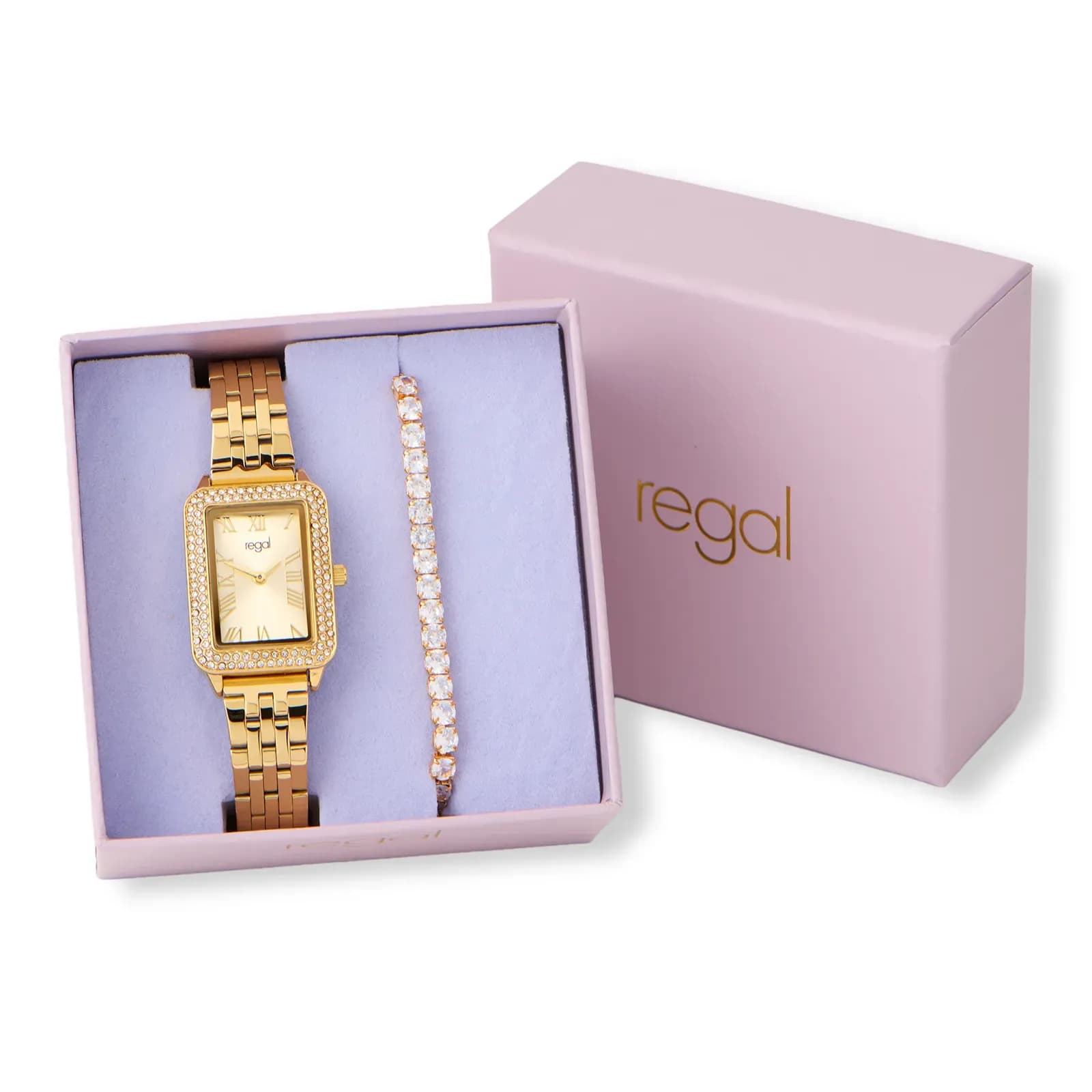 Regal damklocka set guld, metallband - RG2654-622