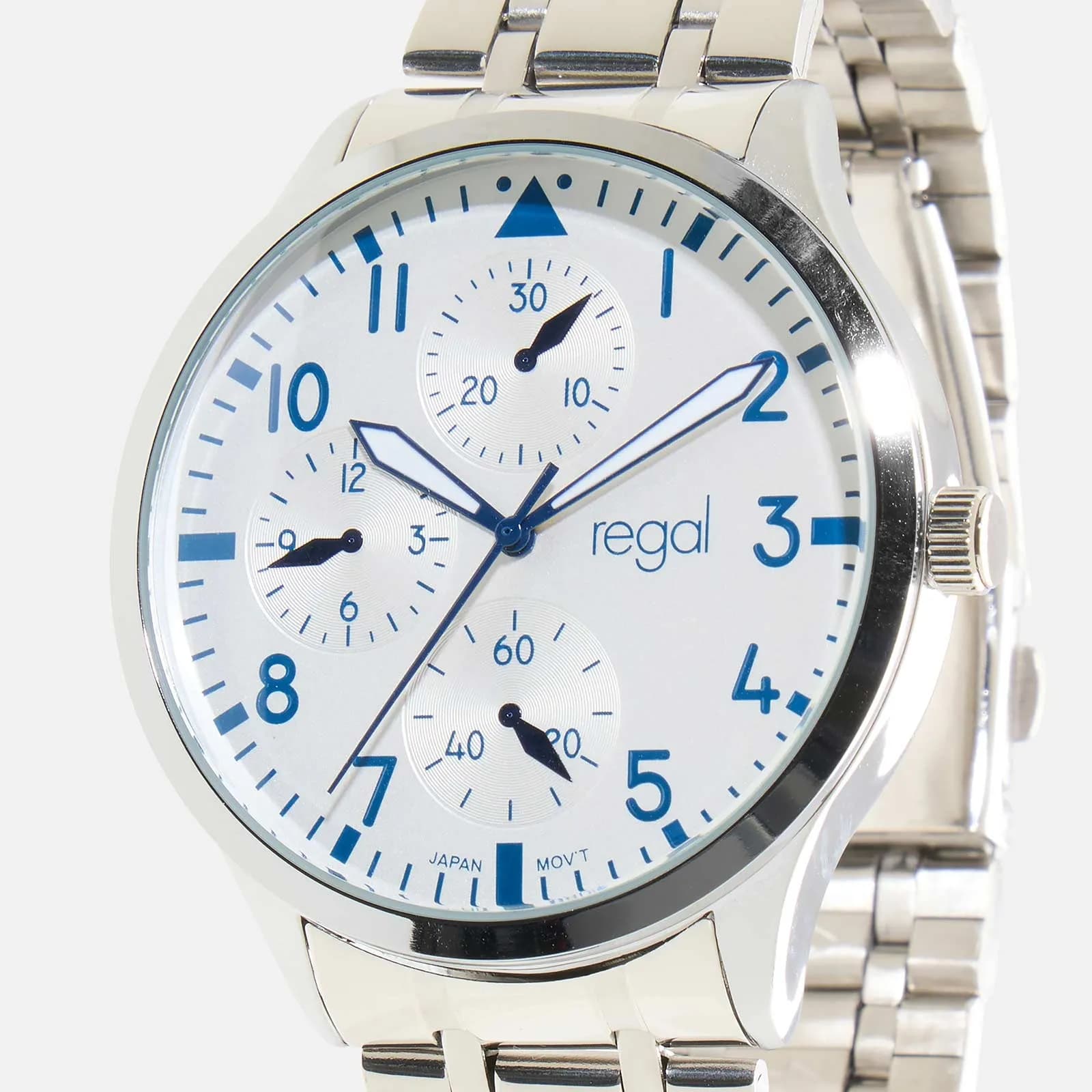 Regal klockset herr - metall, silver/vit, 44mm 3