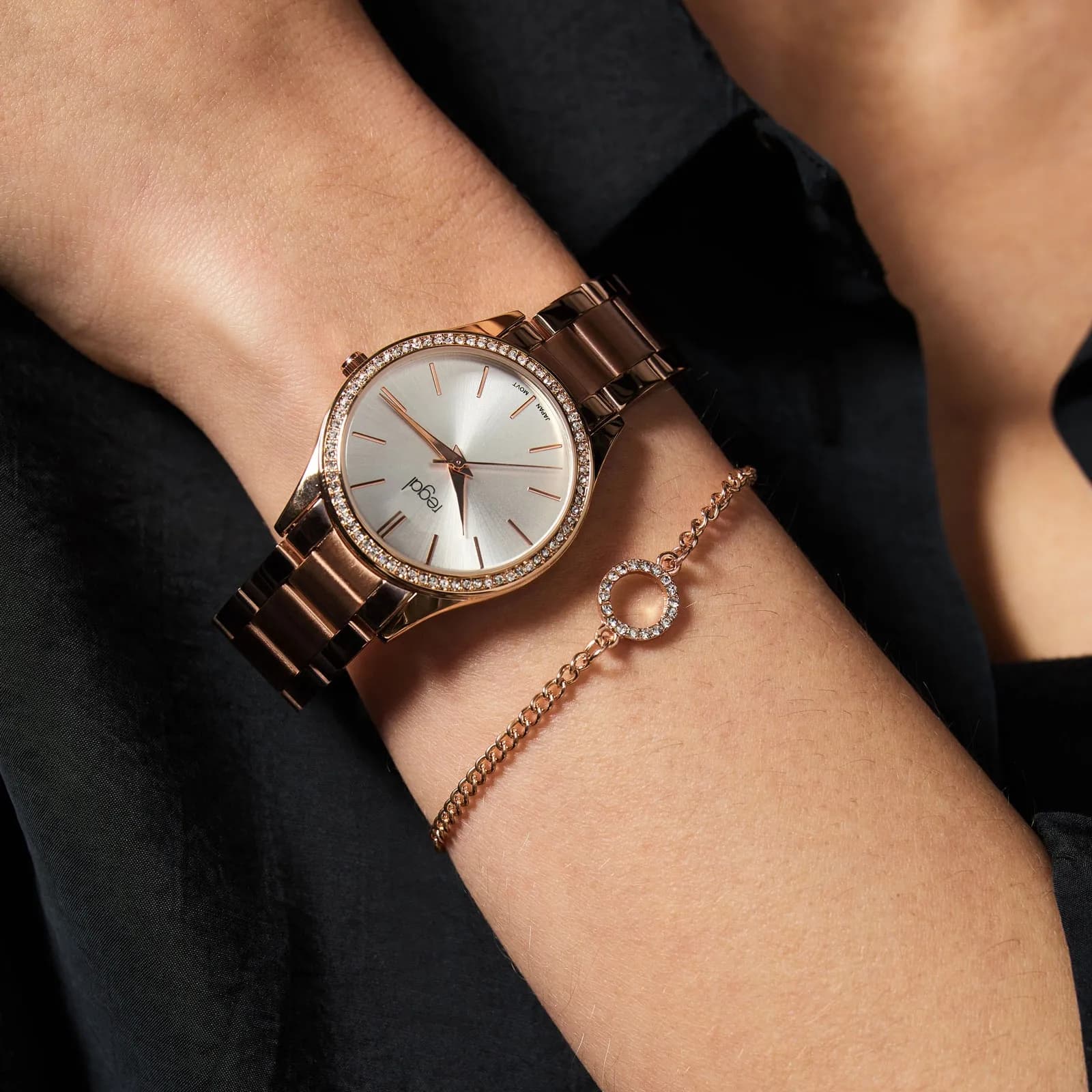 Regal klockset dam - metallband, rosegold, 34mm 4