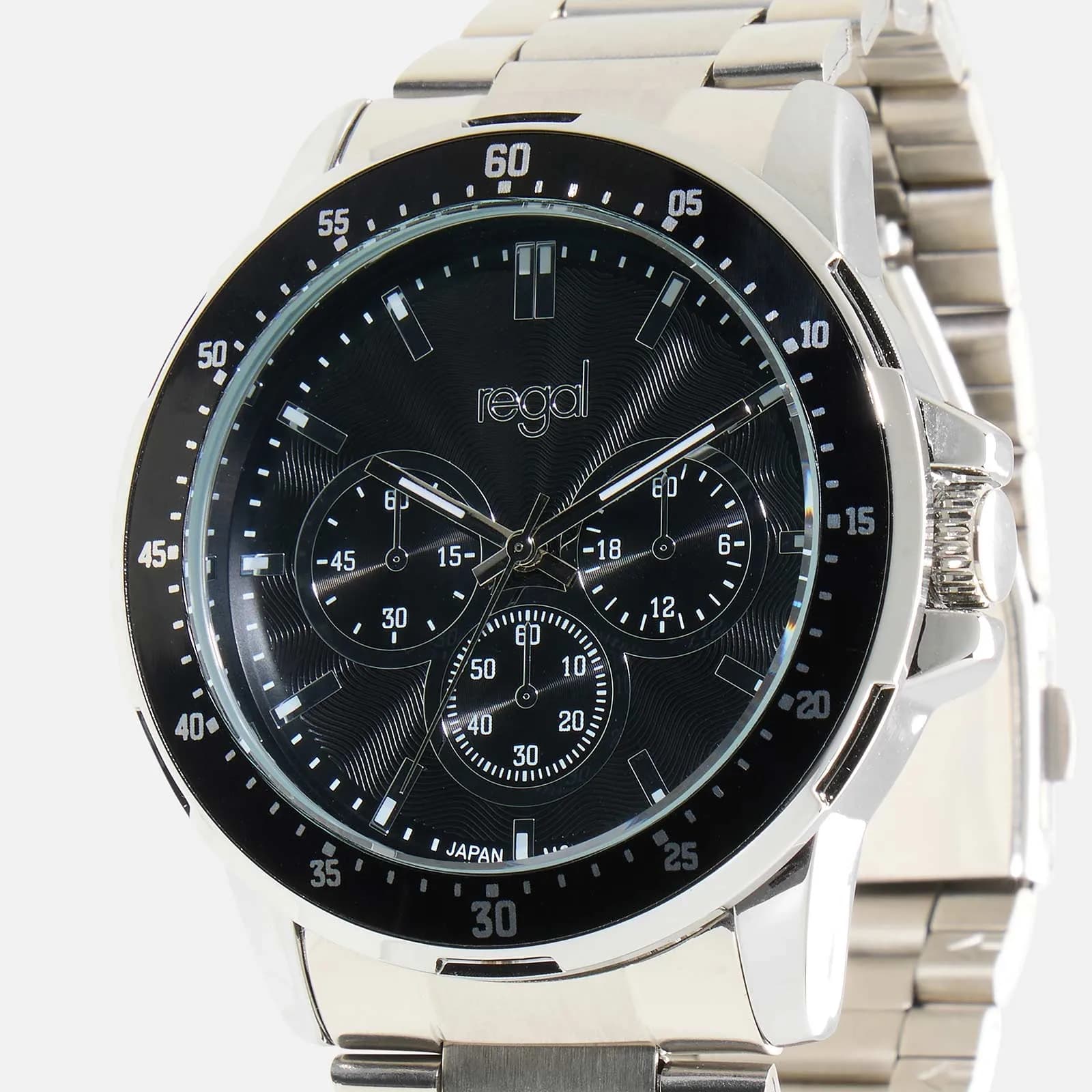 Regal klockset herr - metall, silver/svart, 45mm 3