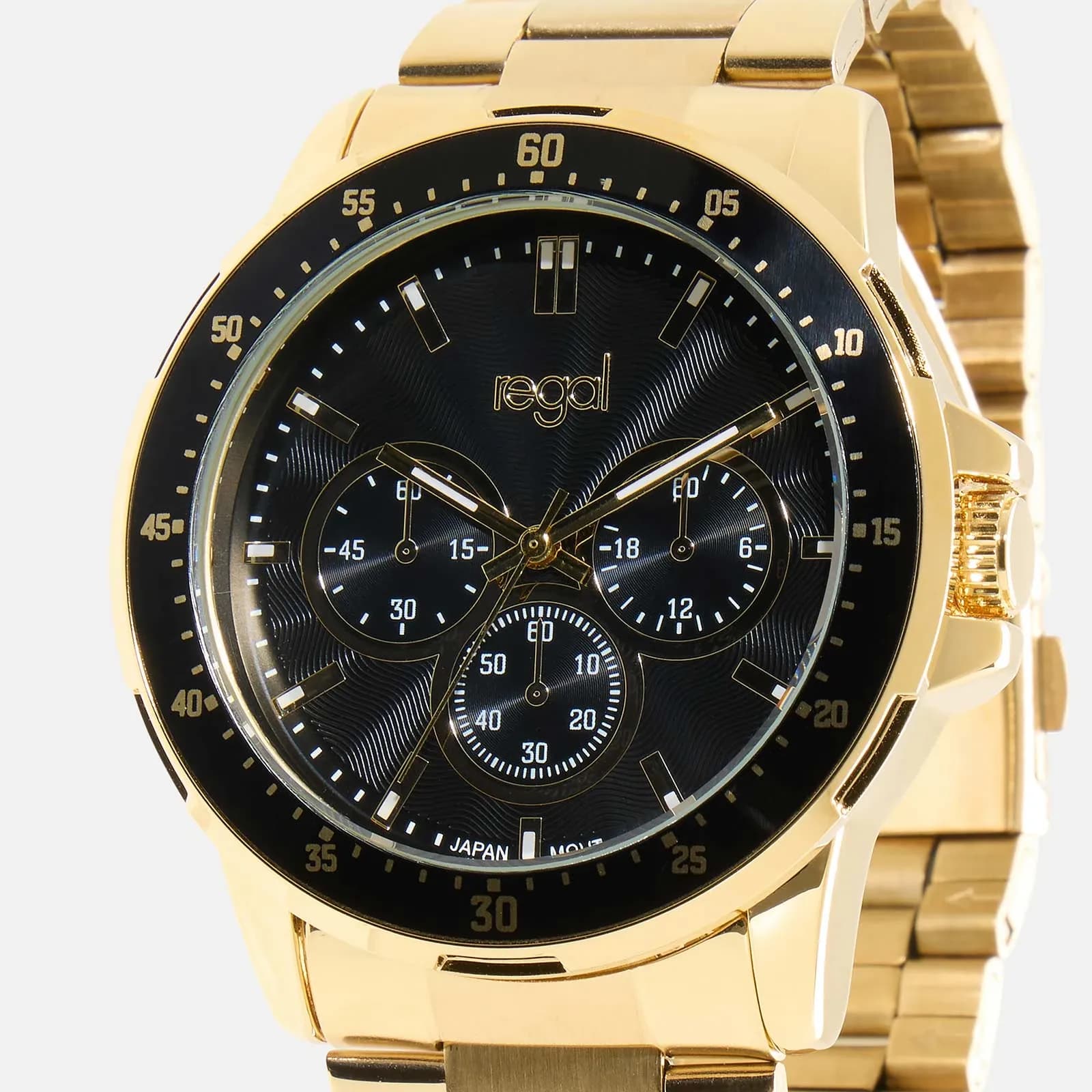 Regal klockset herr - metall, guld/svart, 45mm 3