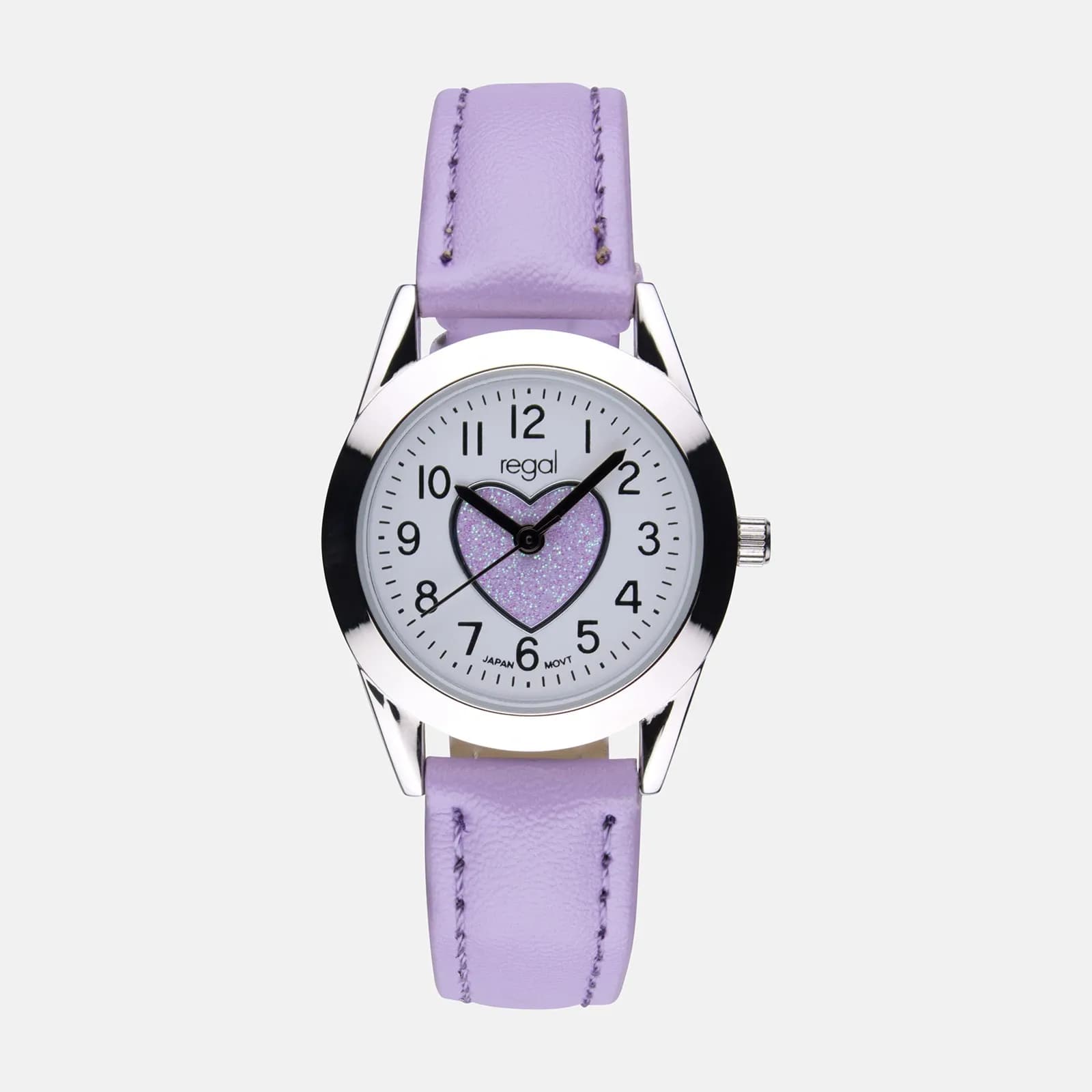 Regal barnklocka, set med smyckeskrin, silver/lila 27 mm 3