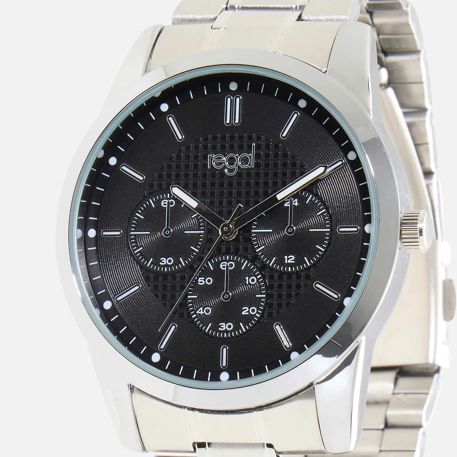 Regal klockset herr - metall, silver/svart, 42mm 3