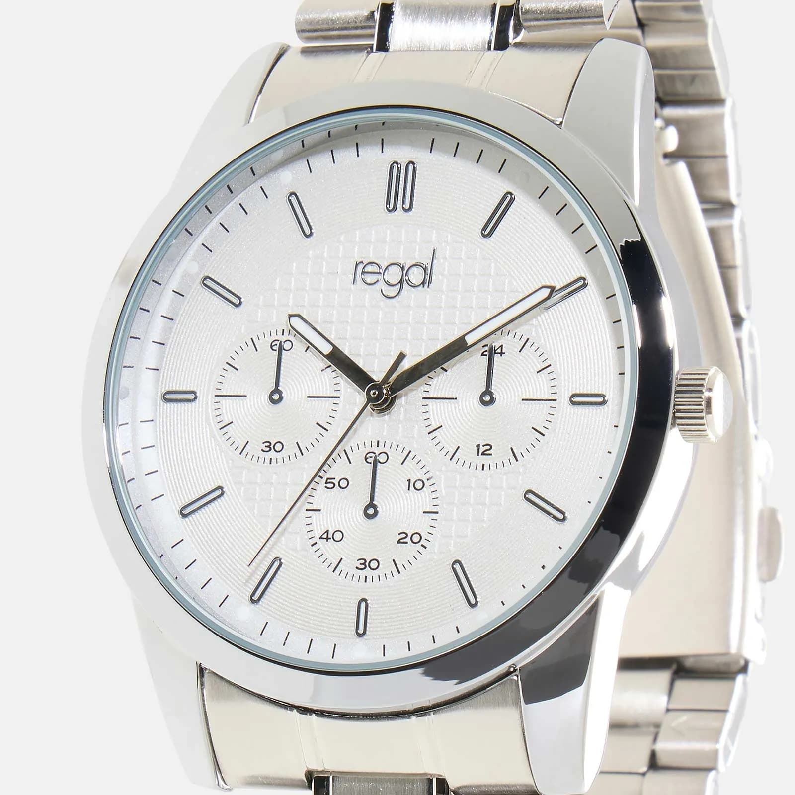 Regal klockset herr - metall, silver/vit, 42mm 5