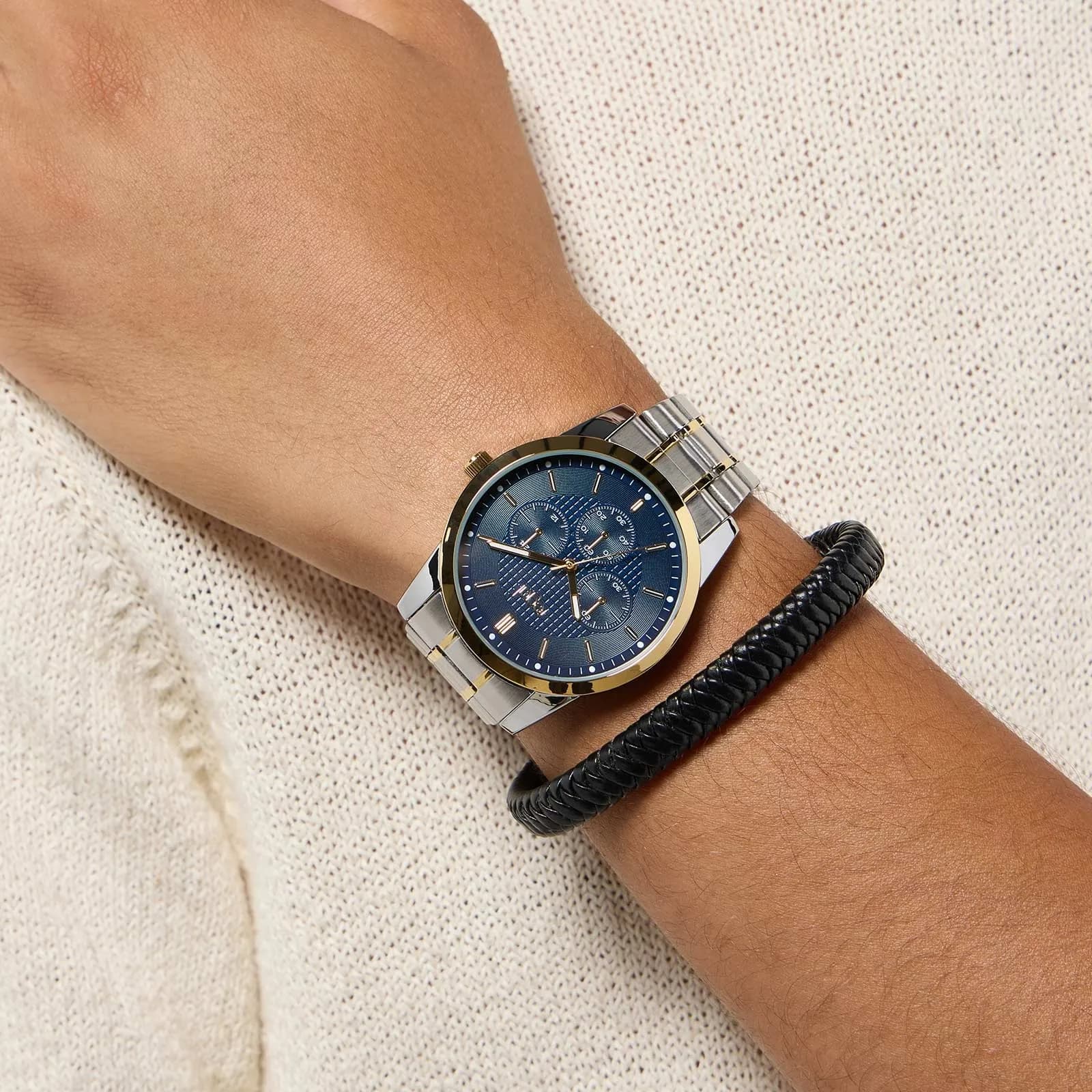 Regal klockset herr - metall, bicolor/blå, 42mm 4