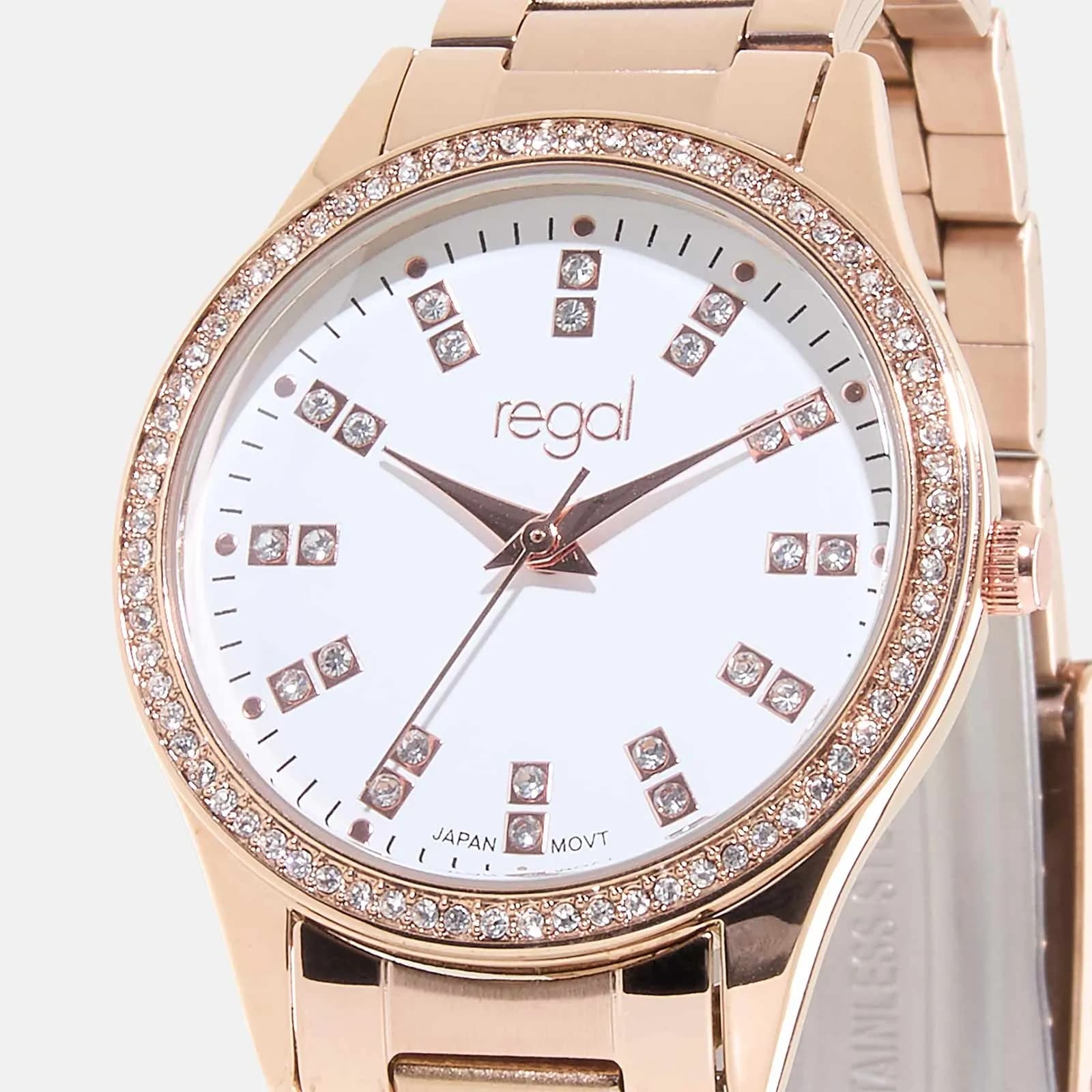 Regal klockset dam - metallband, rosegold/vit, 34mm 3