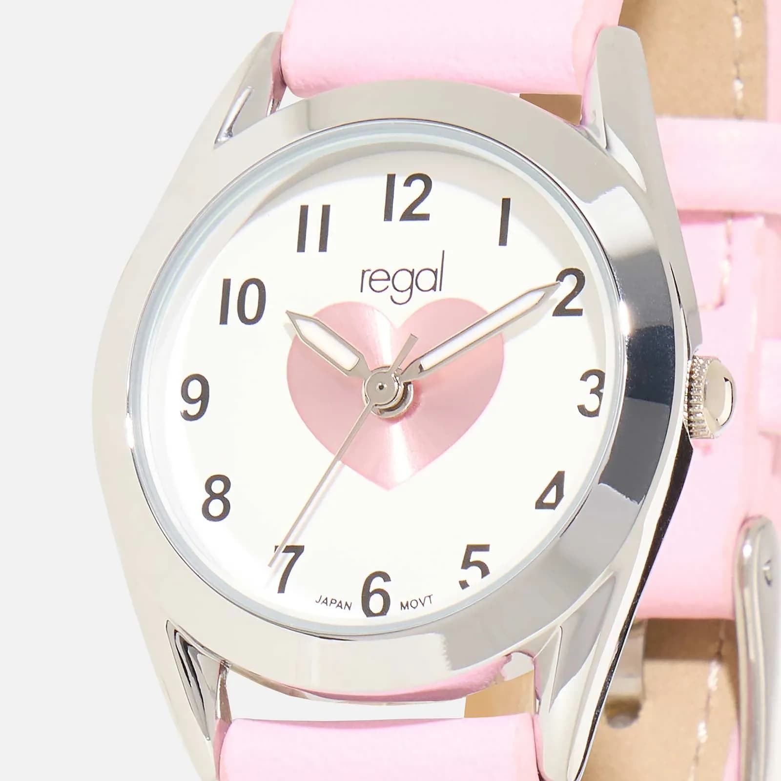 Regal barnklocka, set med halsband, silver/rosa 27 mm 3