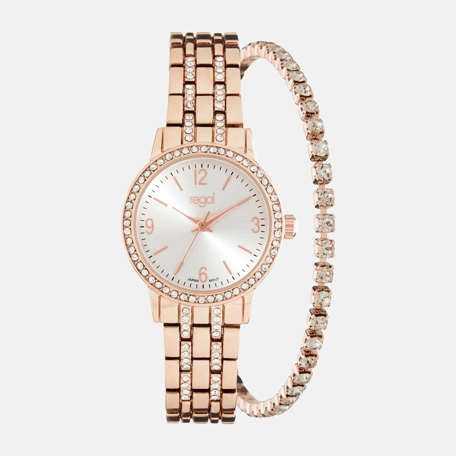 Regal klockset dam - metallband, rosegold, 26mm 2