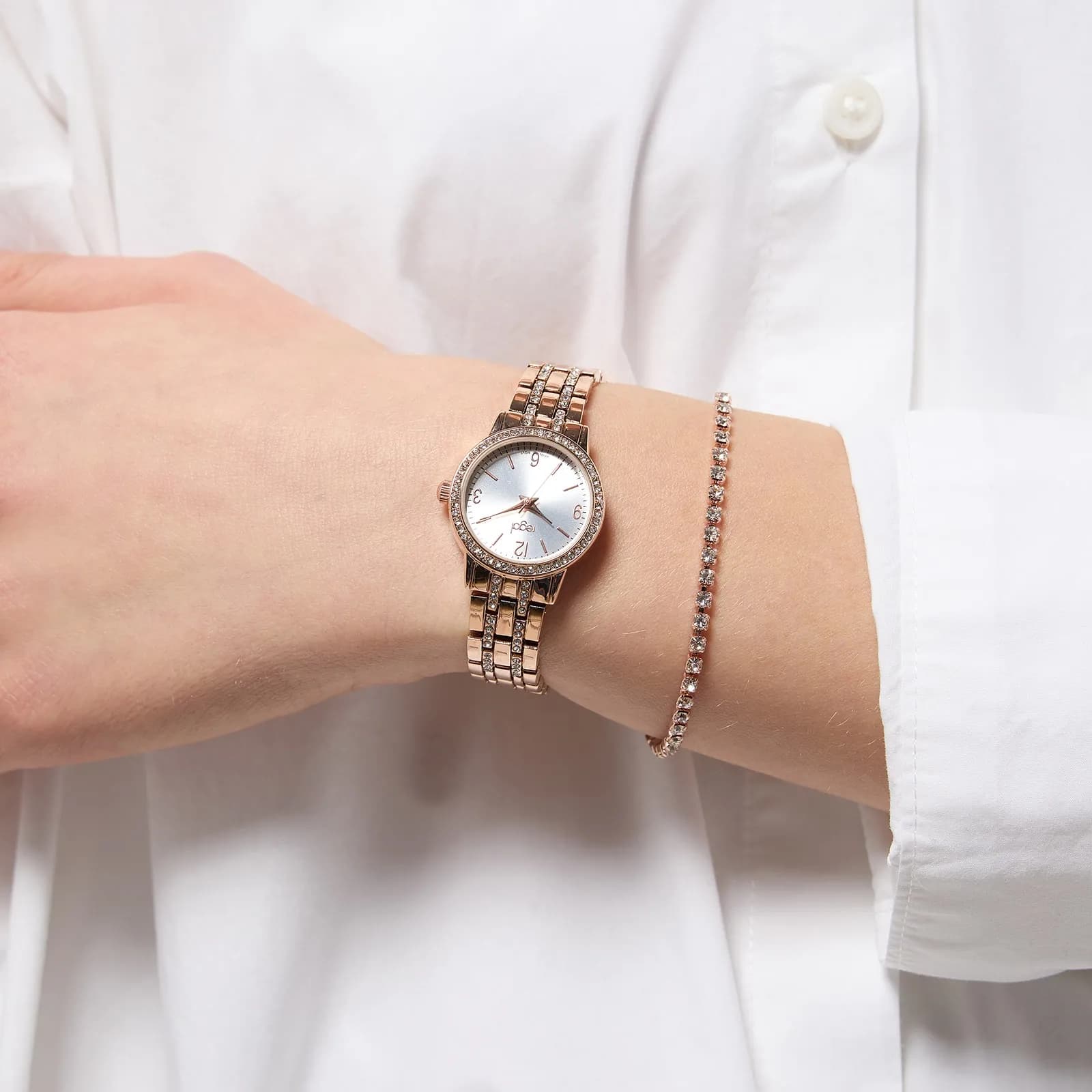 Regal klockset dam - metallband, rosegold, 26mm 3