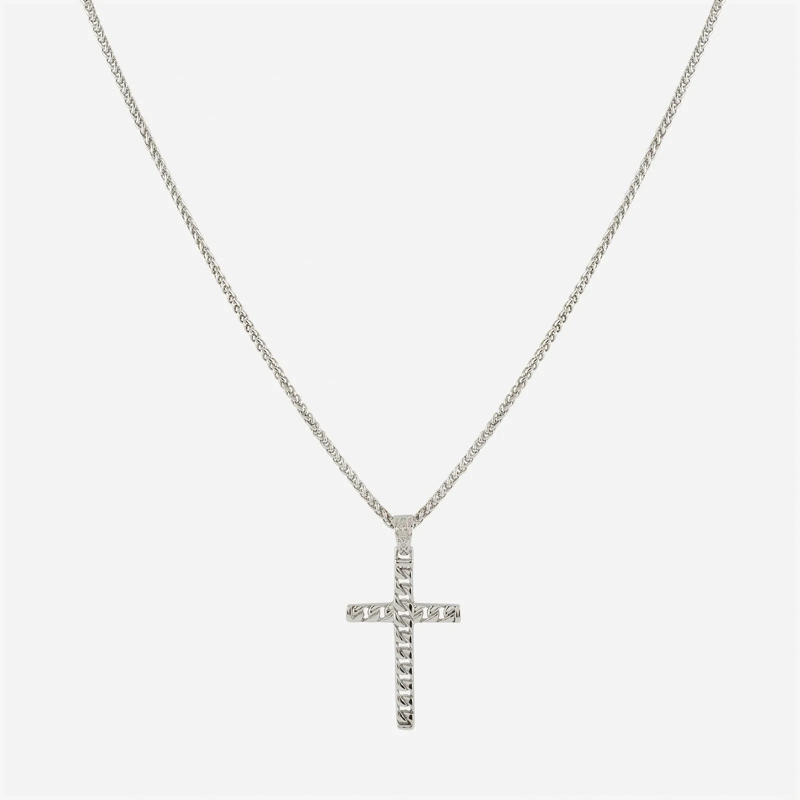 Stålhalsband herr - kors, 60 cm
