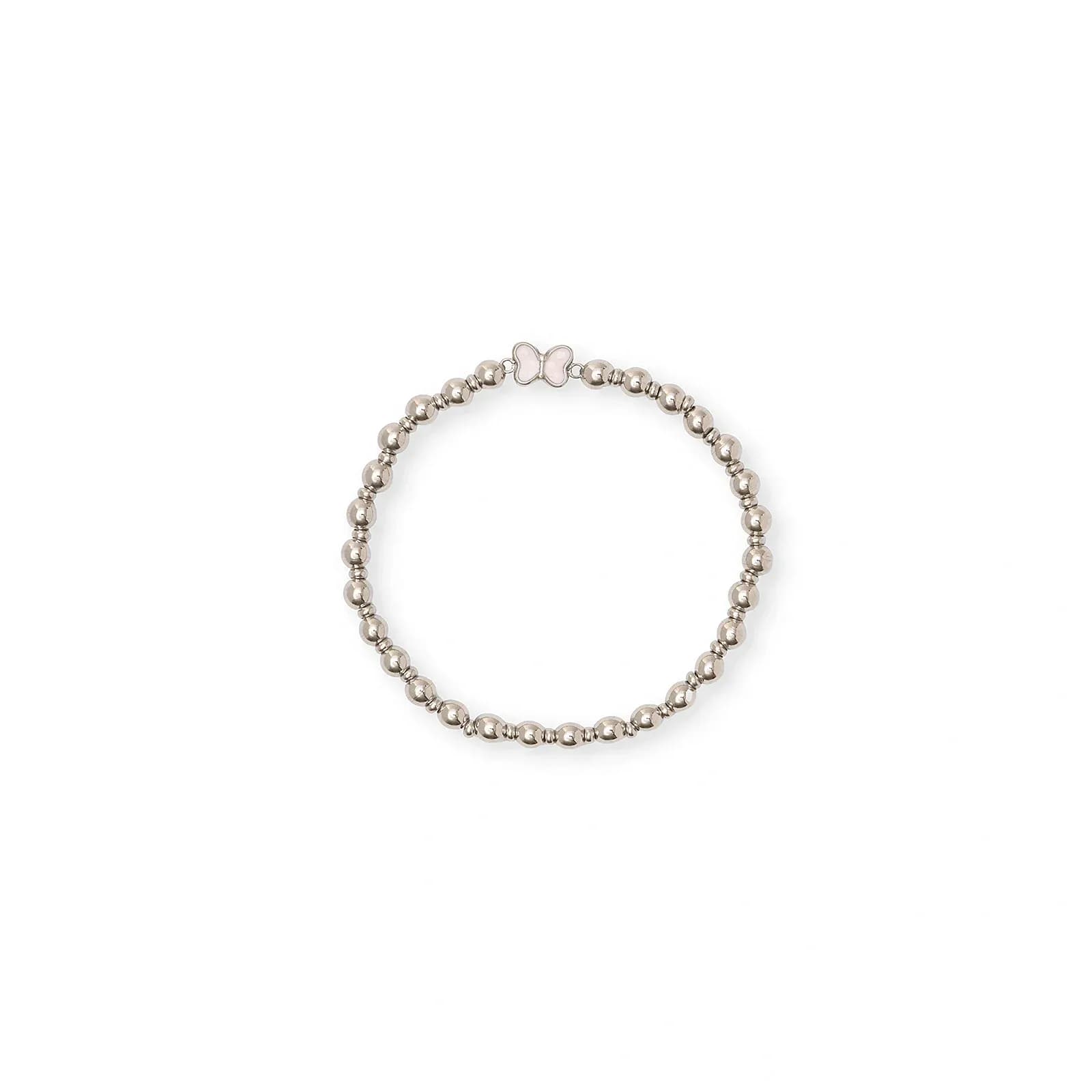 Armband i stål - elastiskt med fjäril, 13 cm