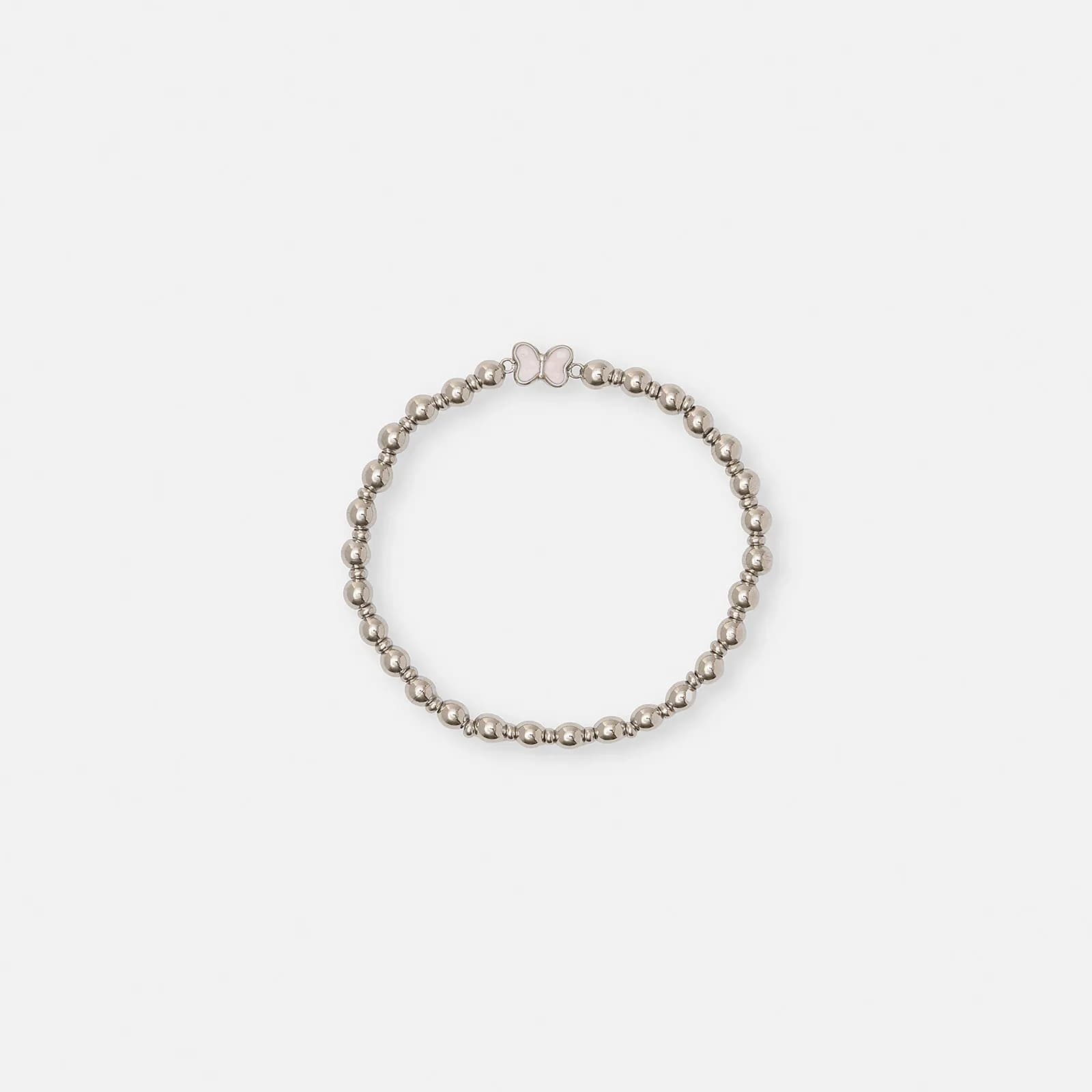 Armband i stål - elastiskt med fjäril, 13 cm