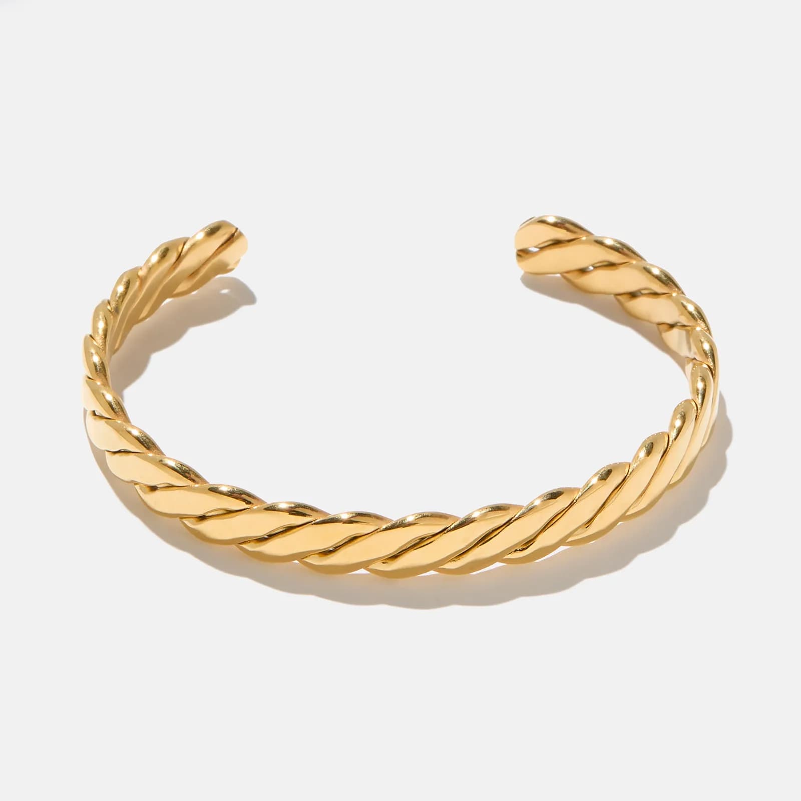 Guldpläterat stålarmband dam mönstrad bangle