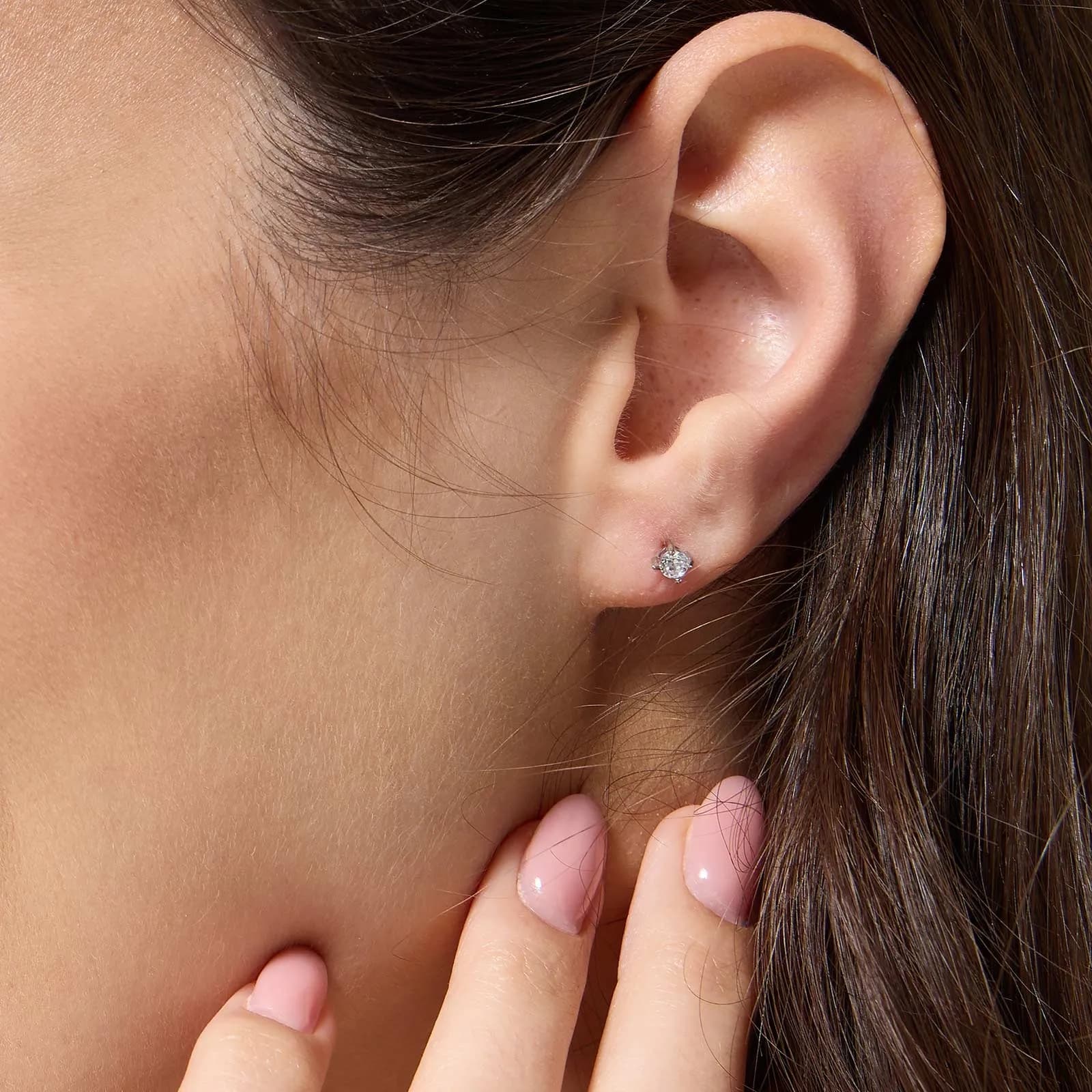 Stålörhängen - Kubisk Zirkonia 3mm 2
