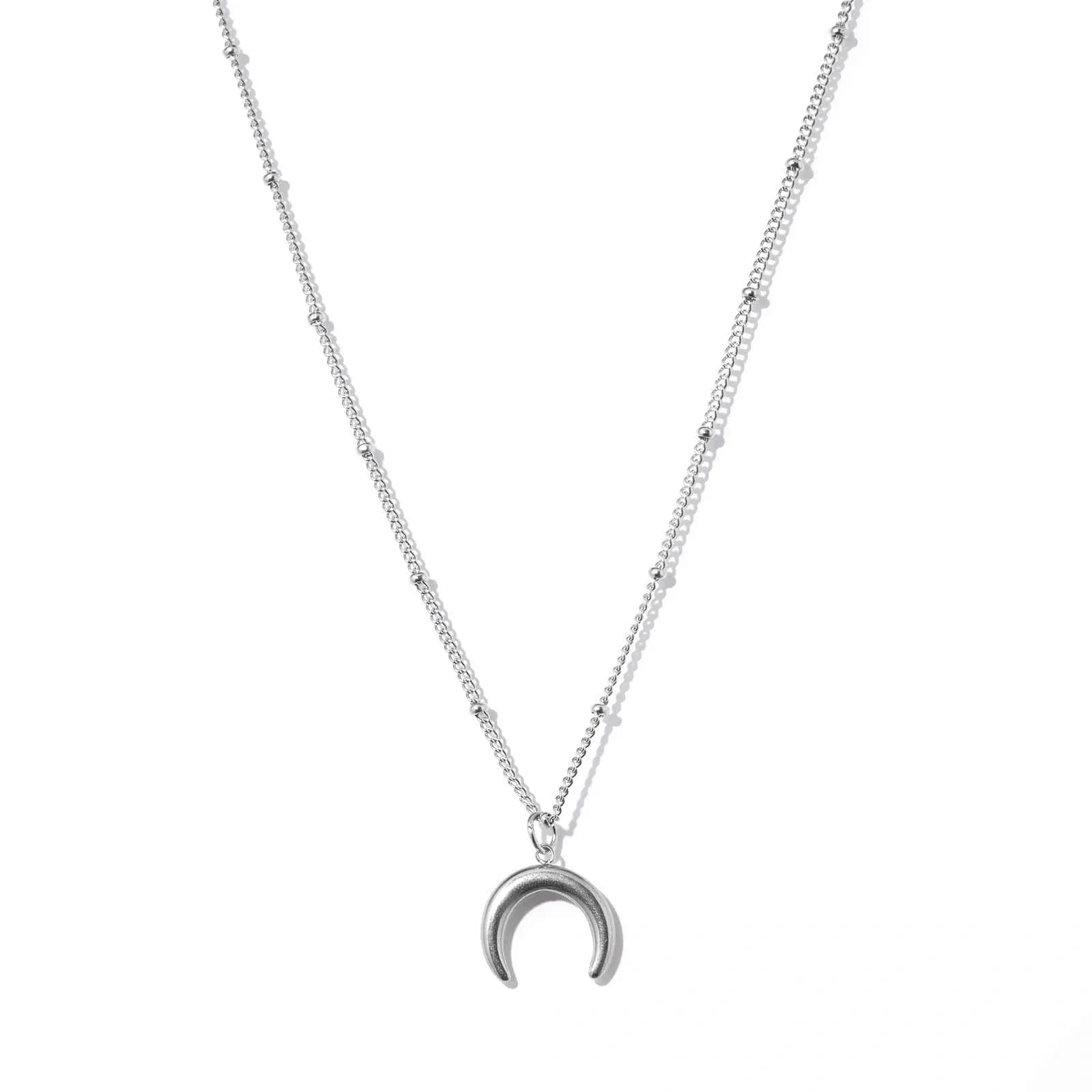 Stålhalsband med måne 45cm