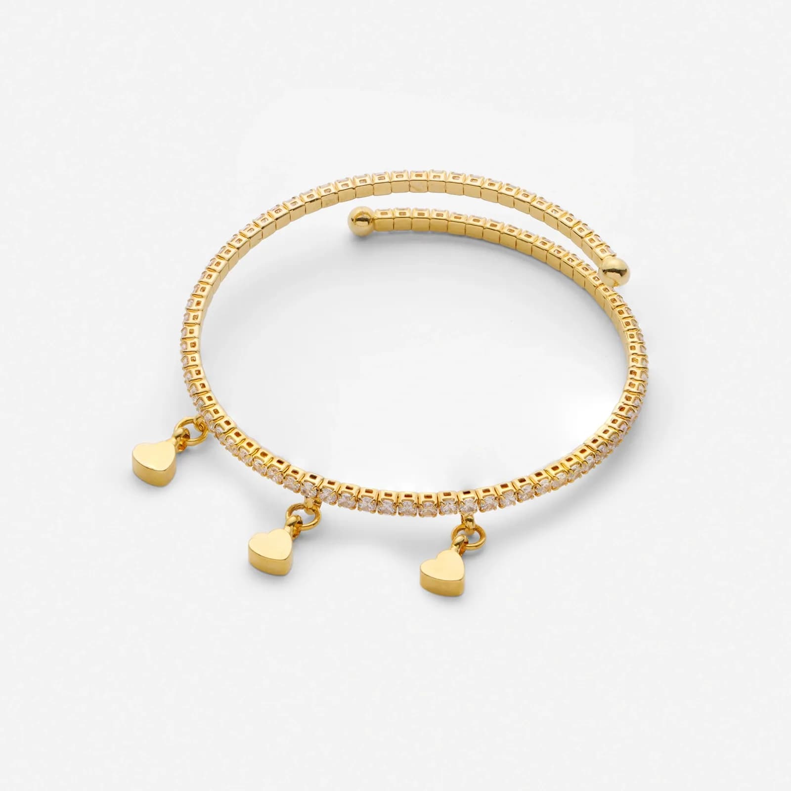 18k guldpläterat armband - tennisarmband onesize