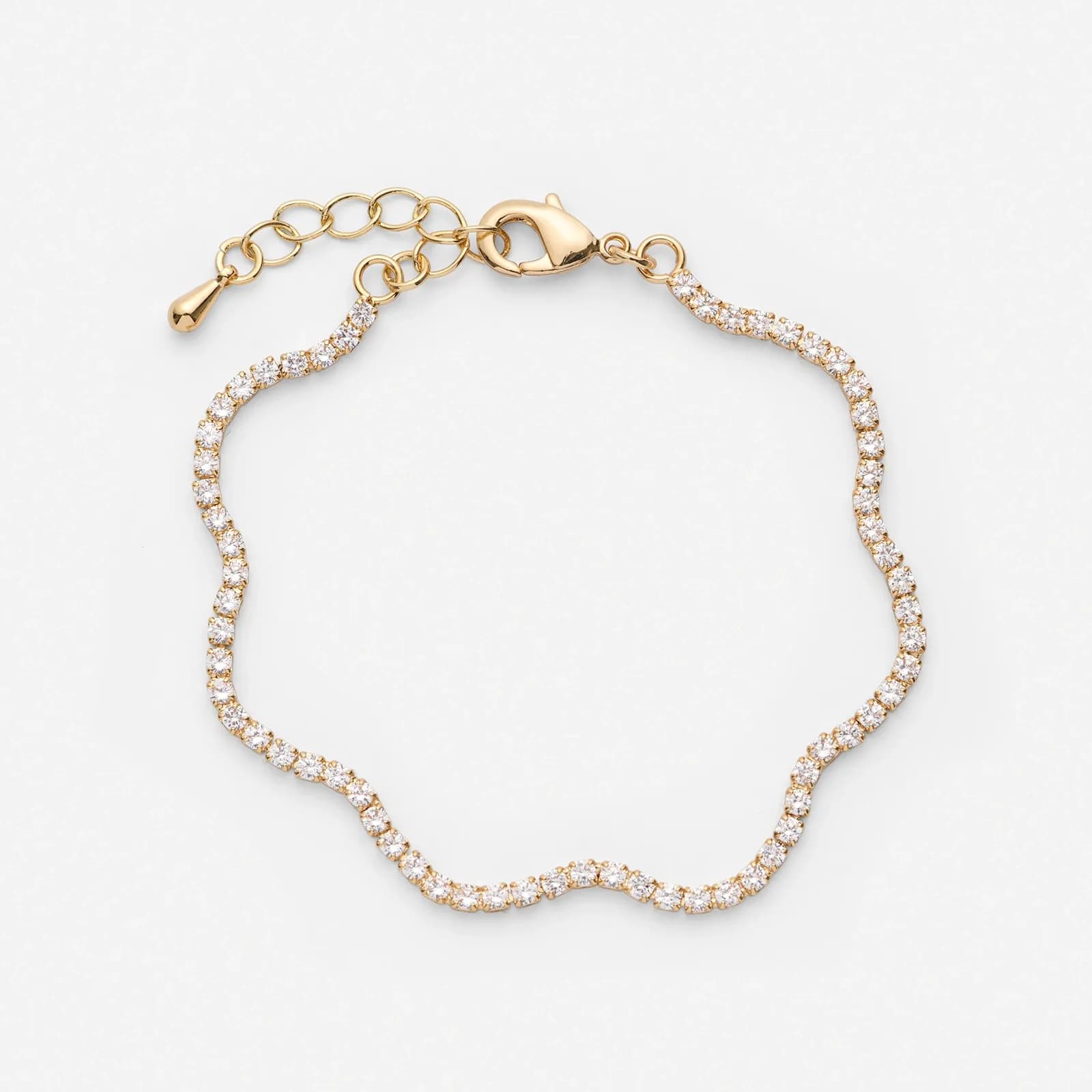 18k guldpläterat armband - vågigt