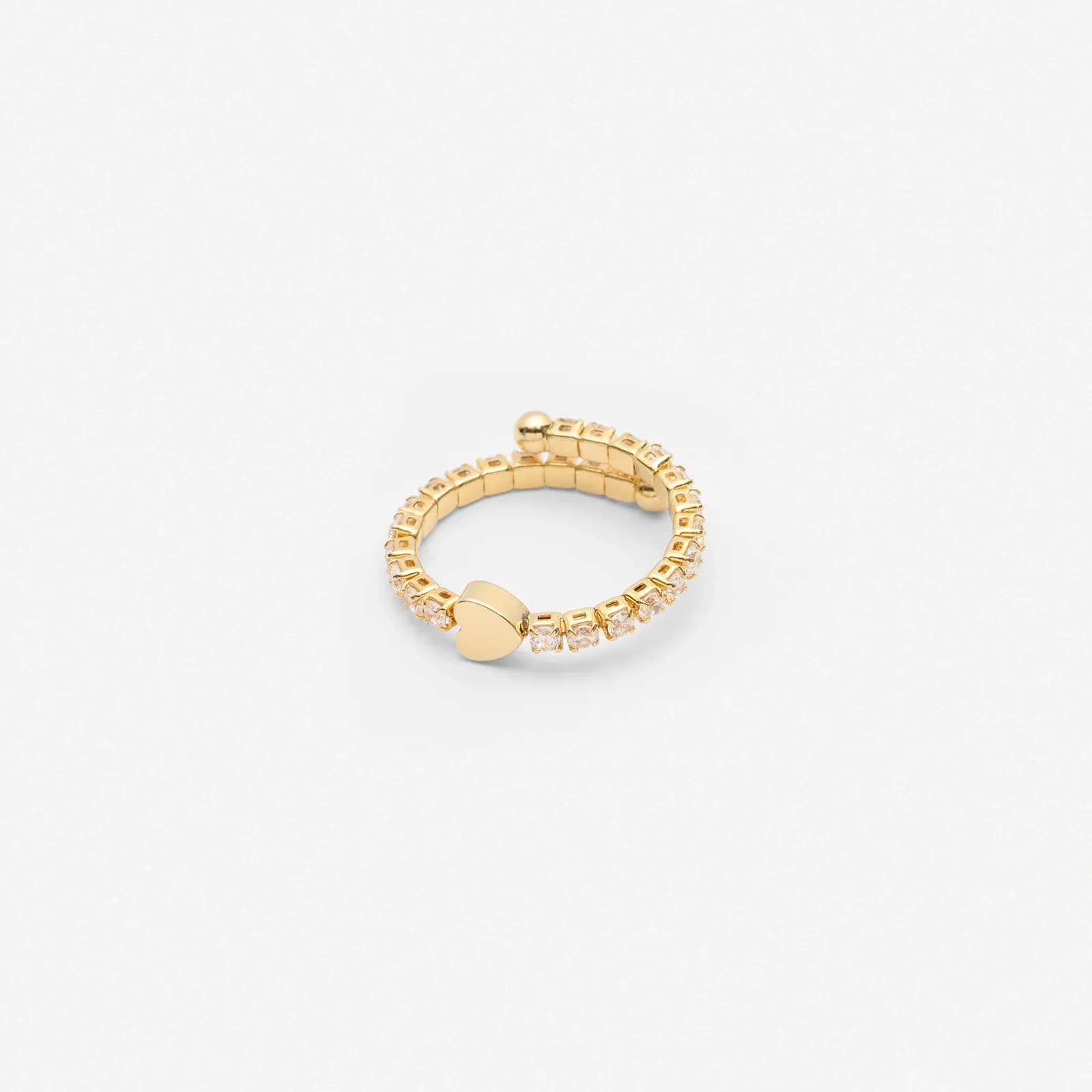 18k guldpläterat ring - hjärta, onesize