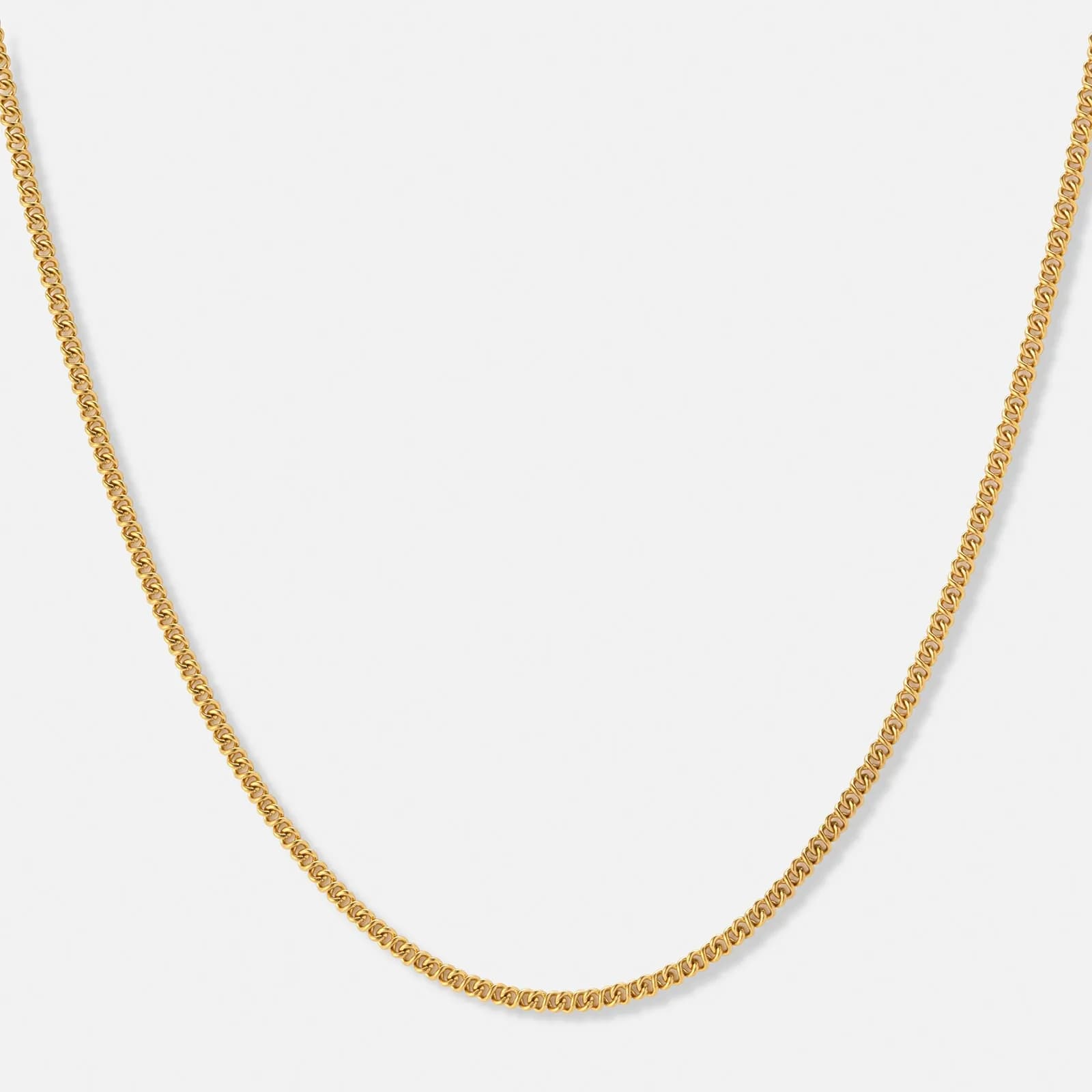Guldpläterat stålhalsband 3mm pansarkedja - 50+5cm 1