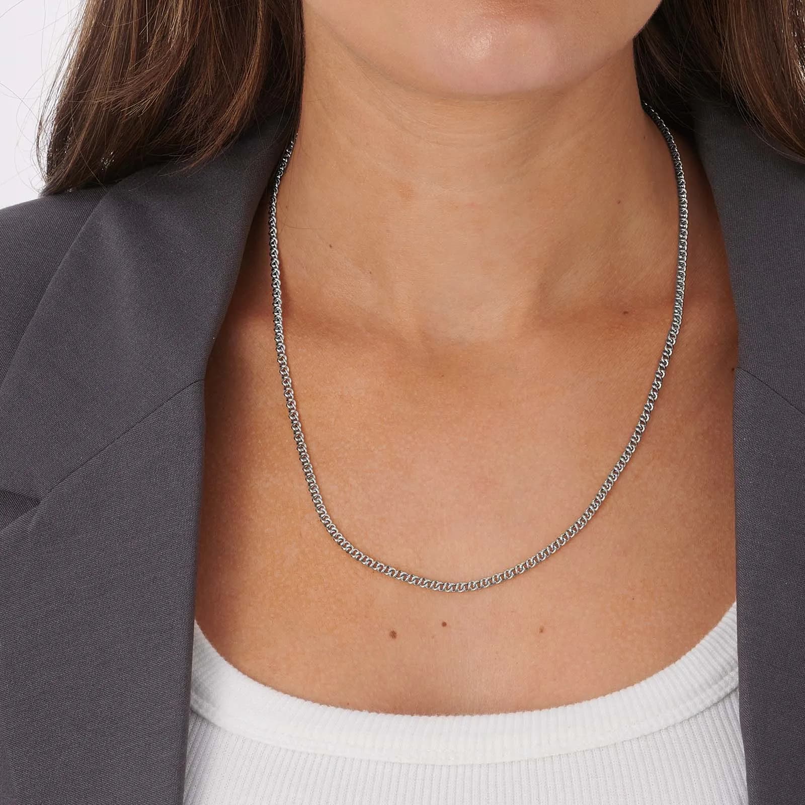 Stålhalsband 3mm pansarkedja - 50+5cm 2