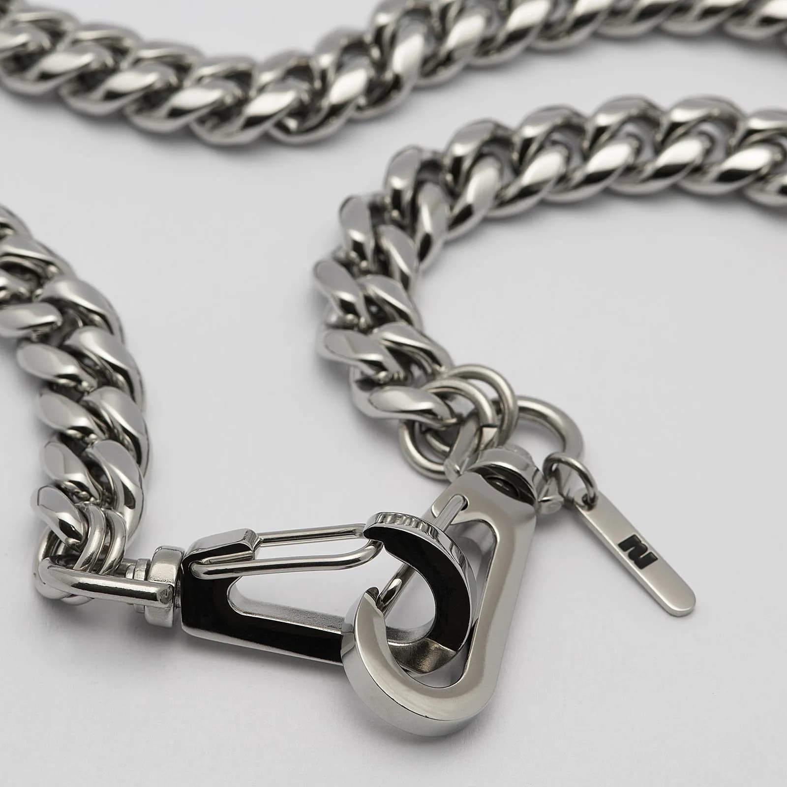 Halsband i stål, pansarlänk med hake - 10 mm x 43 cm 2