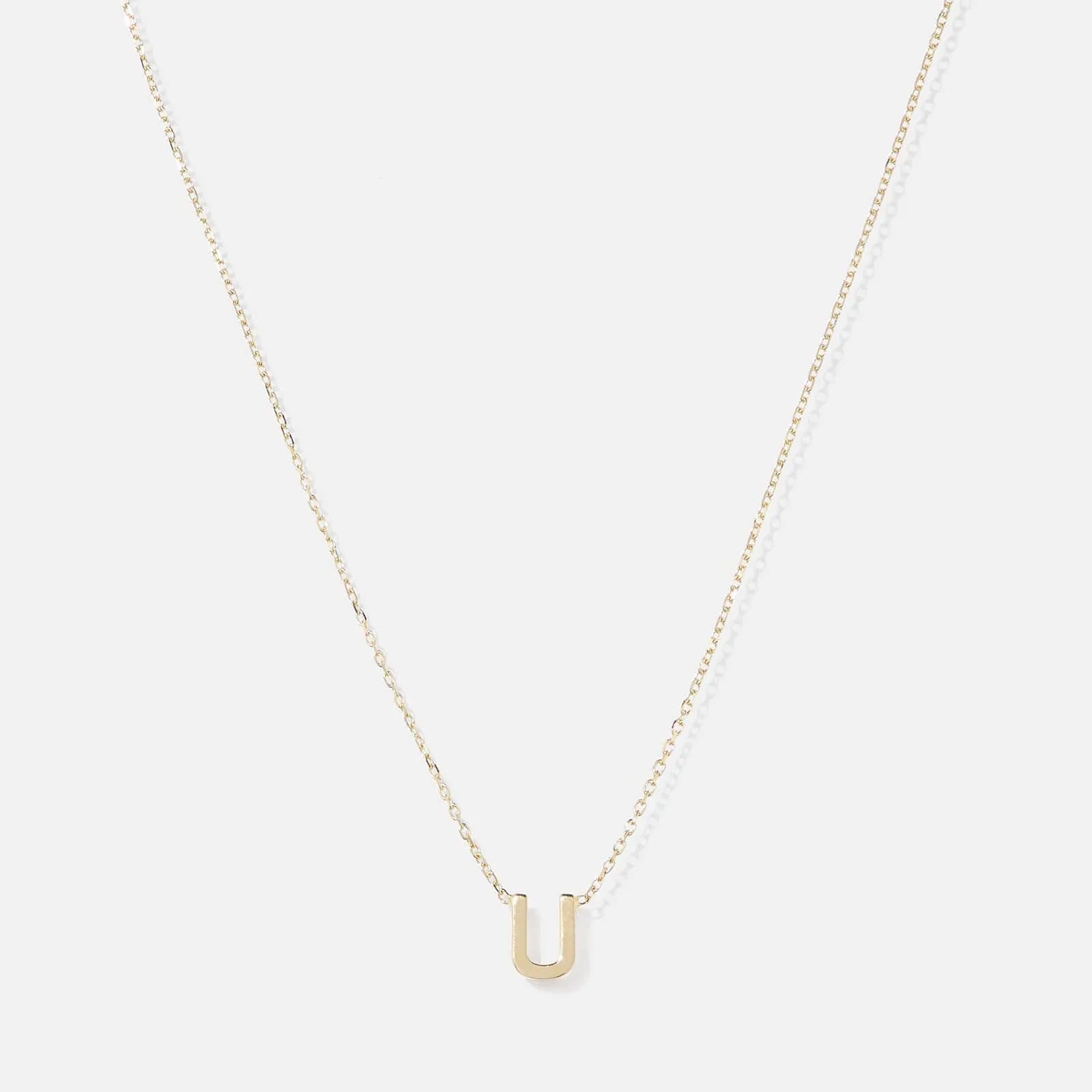 Halsband 9k guld - bokstav U, 43cm