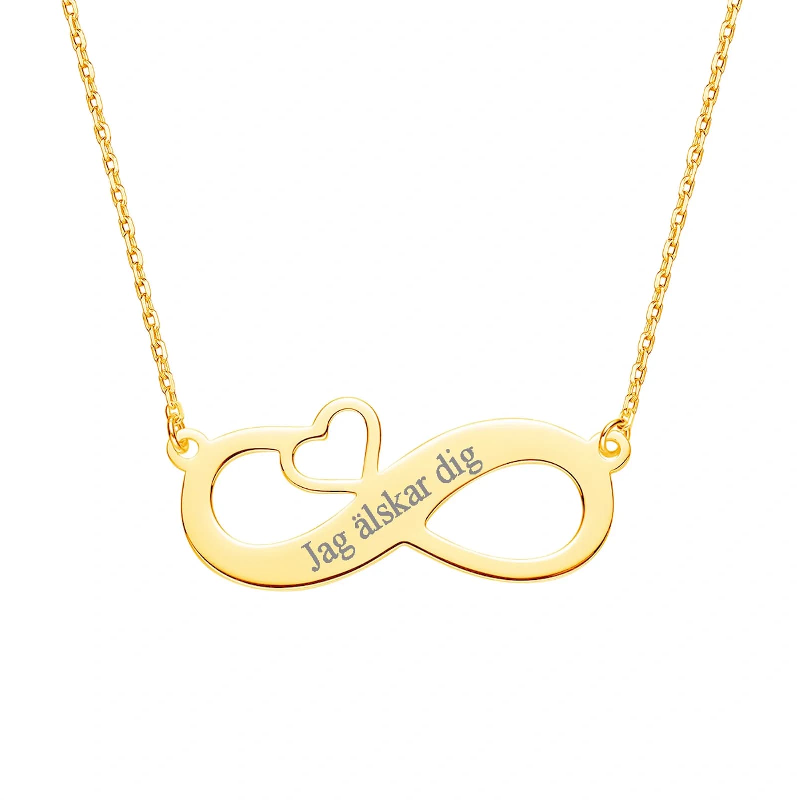 Gravyrhalsband guldpläterat 925 Sterling silver - Infinity 2