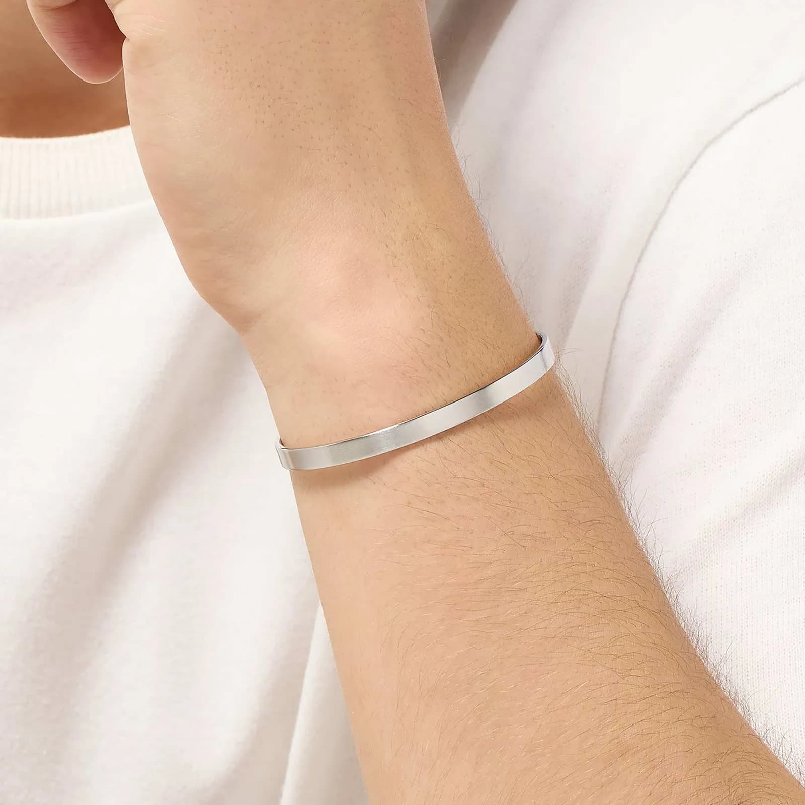 Stålarmband herr - matt Bangle, 5mm bred 2