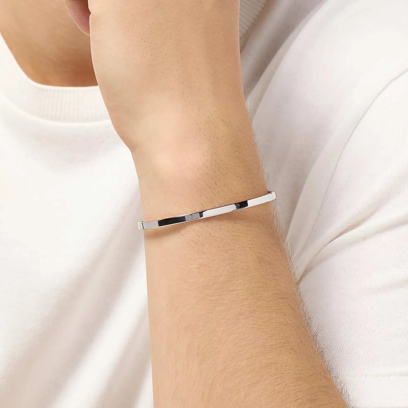 Stålarmband herr - blank Bangle 3,5 mm bred 2