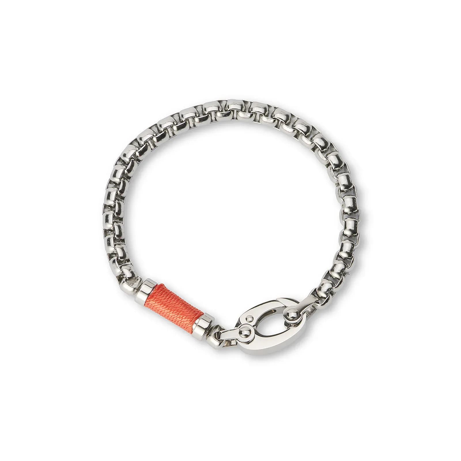 Stålarmband för herr, silver orange