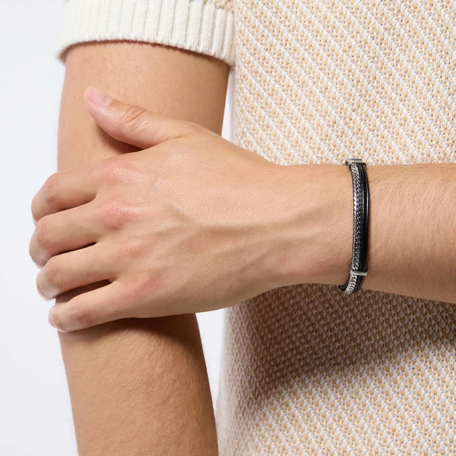 Armband herr - svart, stål 2