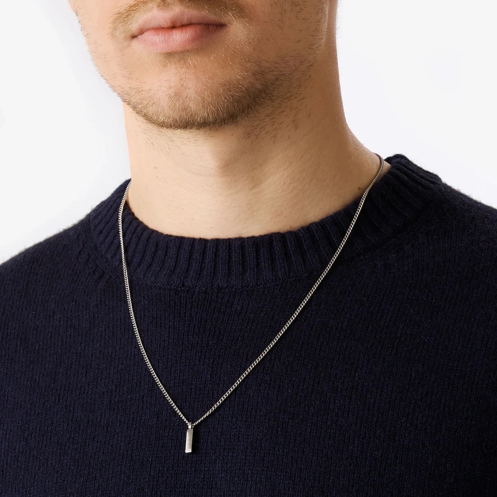 Stålhalsband herr 2mm pansar m bricka 55cm 2