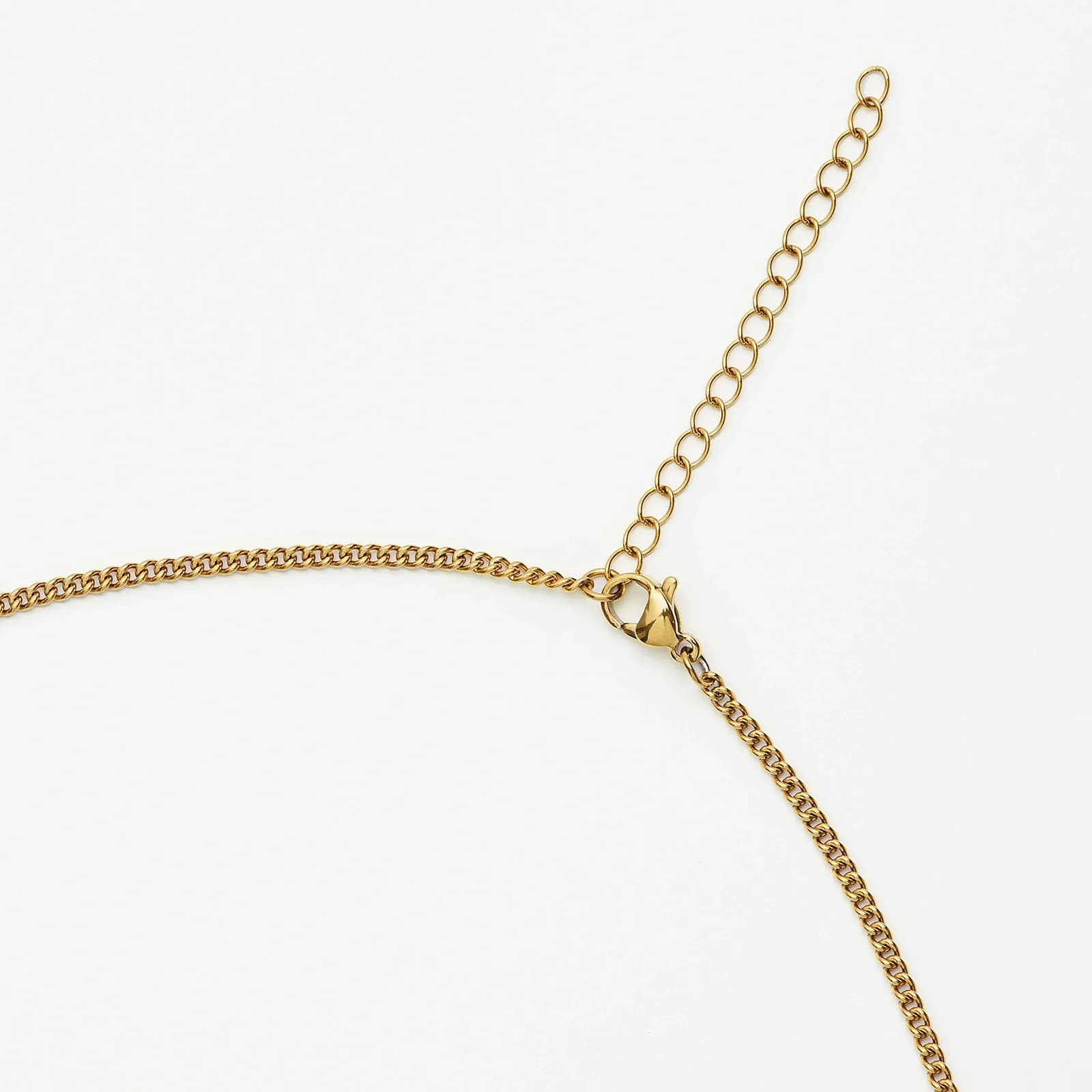 Guldpläterat stålhalsband herr 2mm pansar m bricka 55cm 2