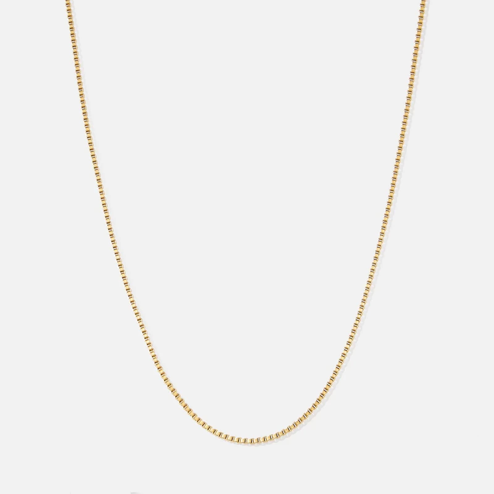 Guldpläterat stålhalsband herr - Box Chain 55cm