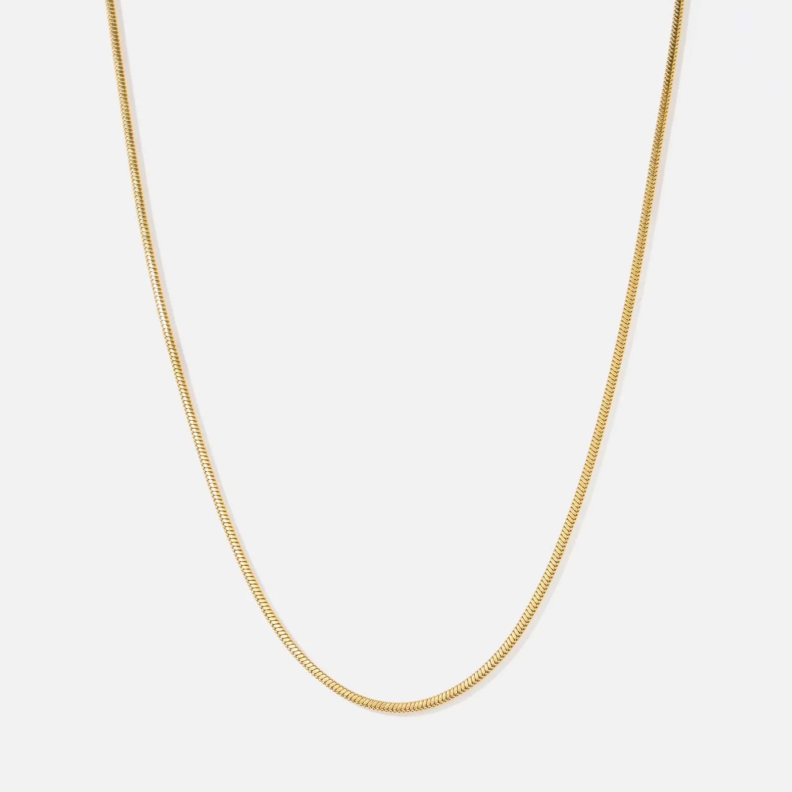 Guldpläterat stålhalsband herr - ormkedja 55cm 1