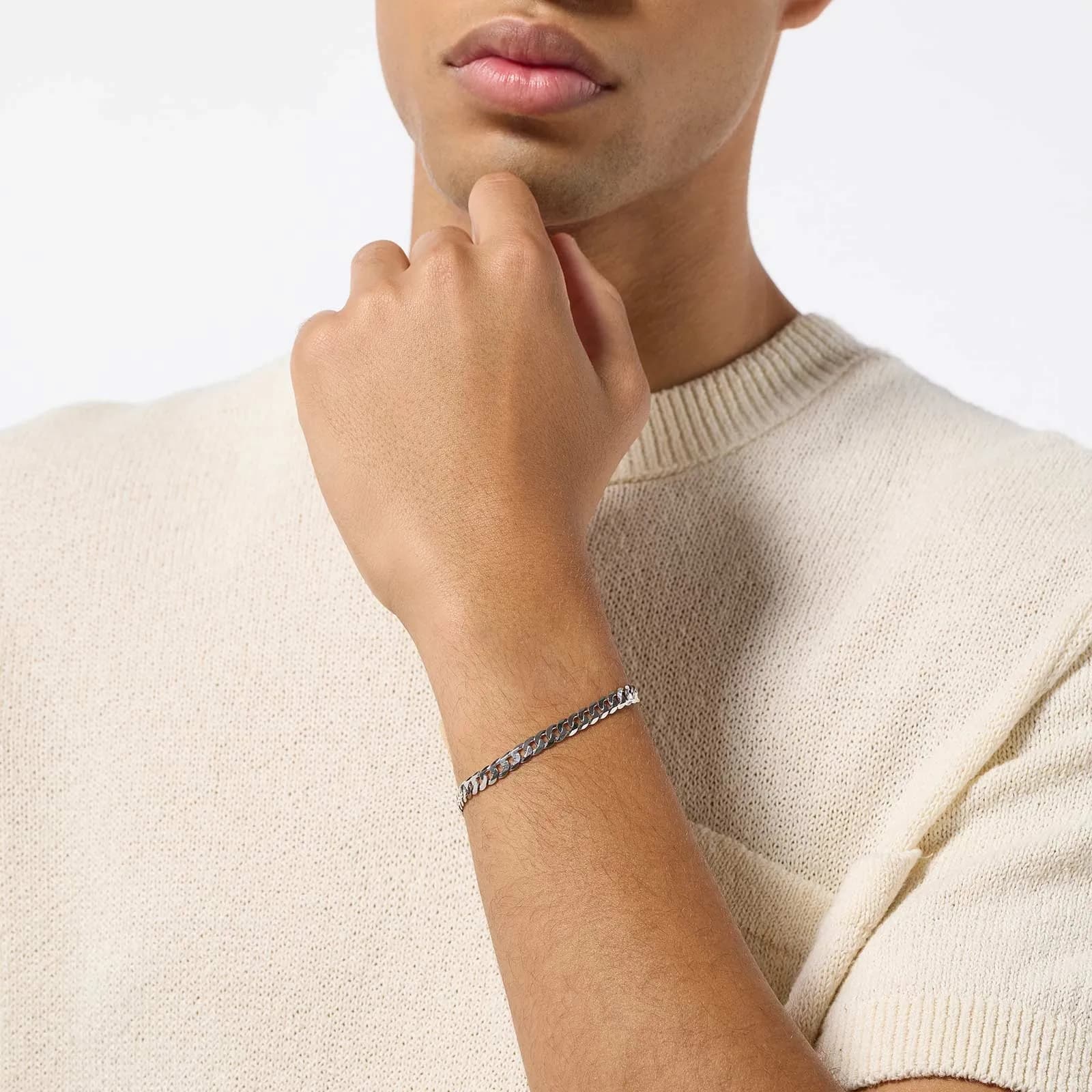 Silverarmband herr 5,8mm platt pansar 2