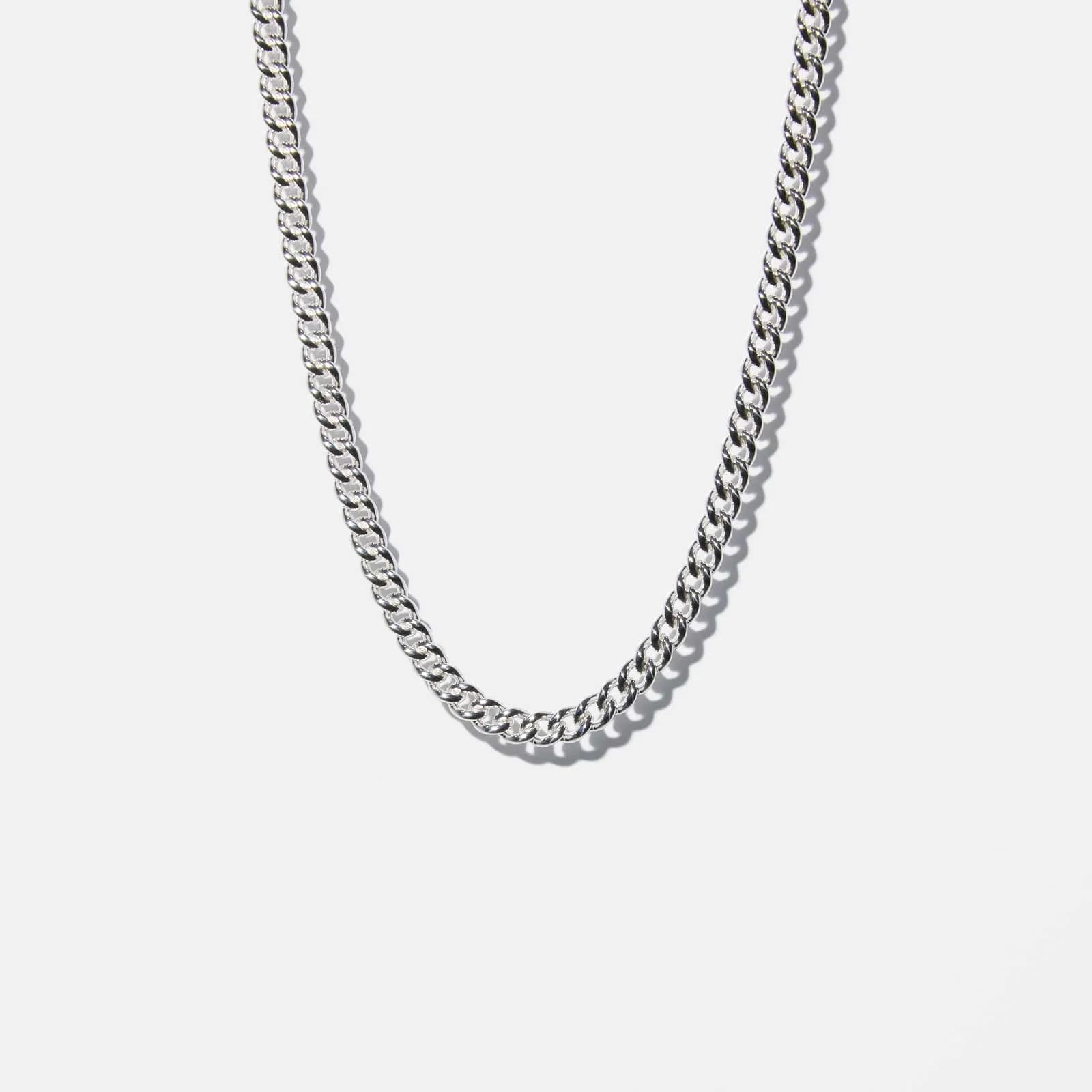 Silverhalsband herr - rundad pansar 4mm