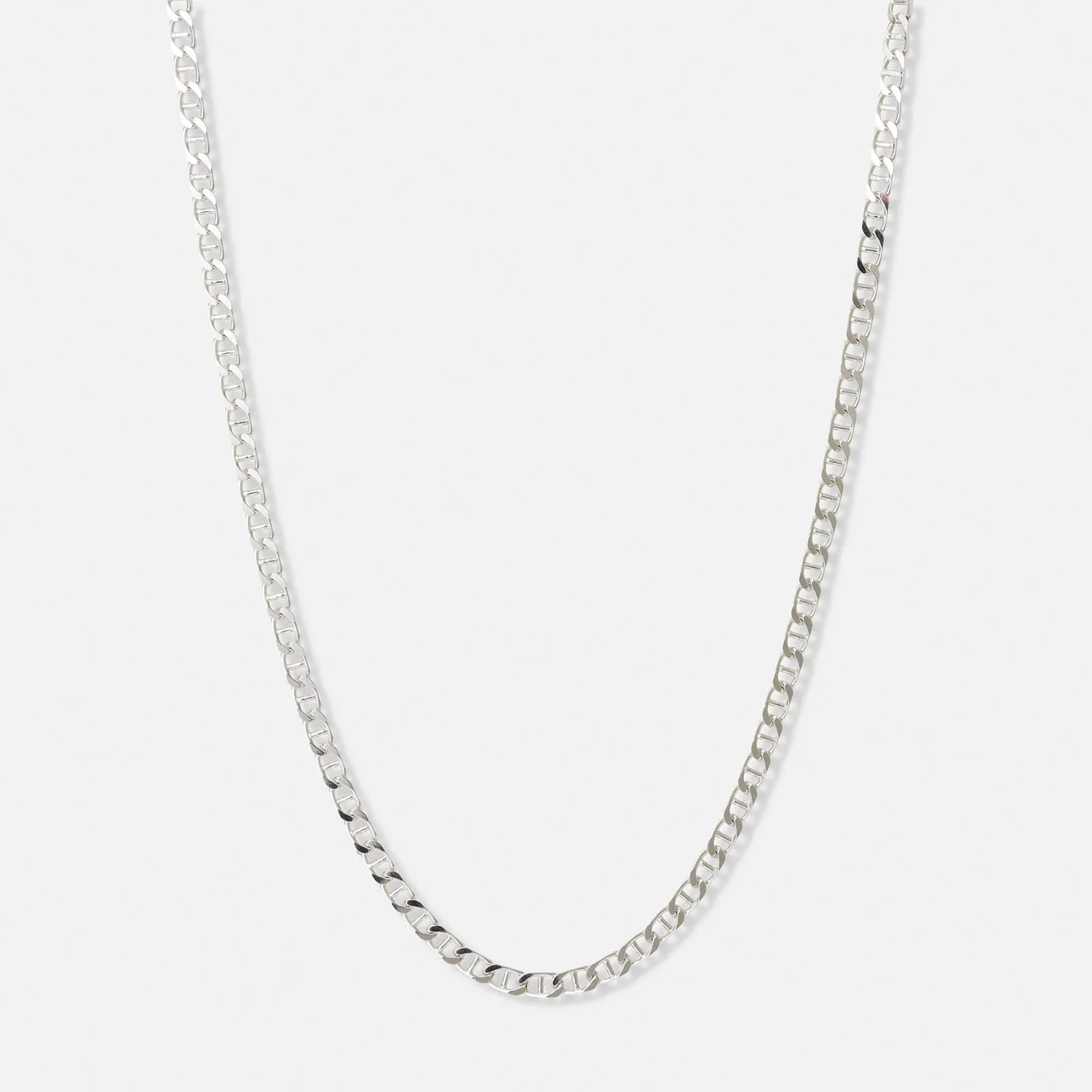 Halsband i silver herr, bean chain - 55 cm