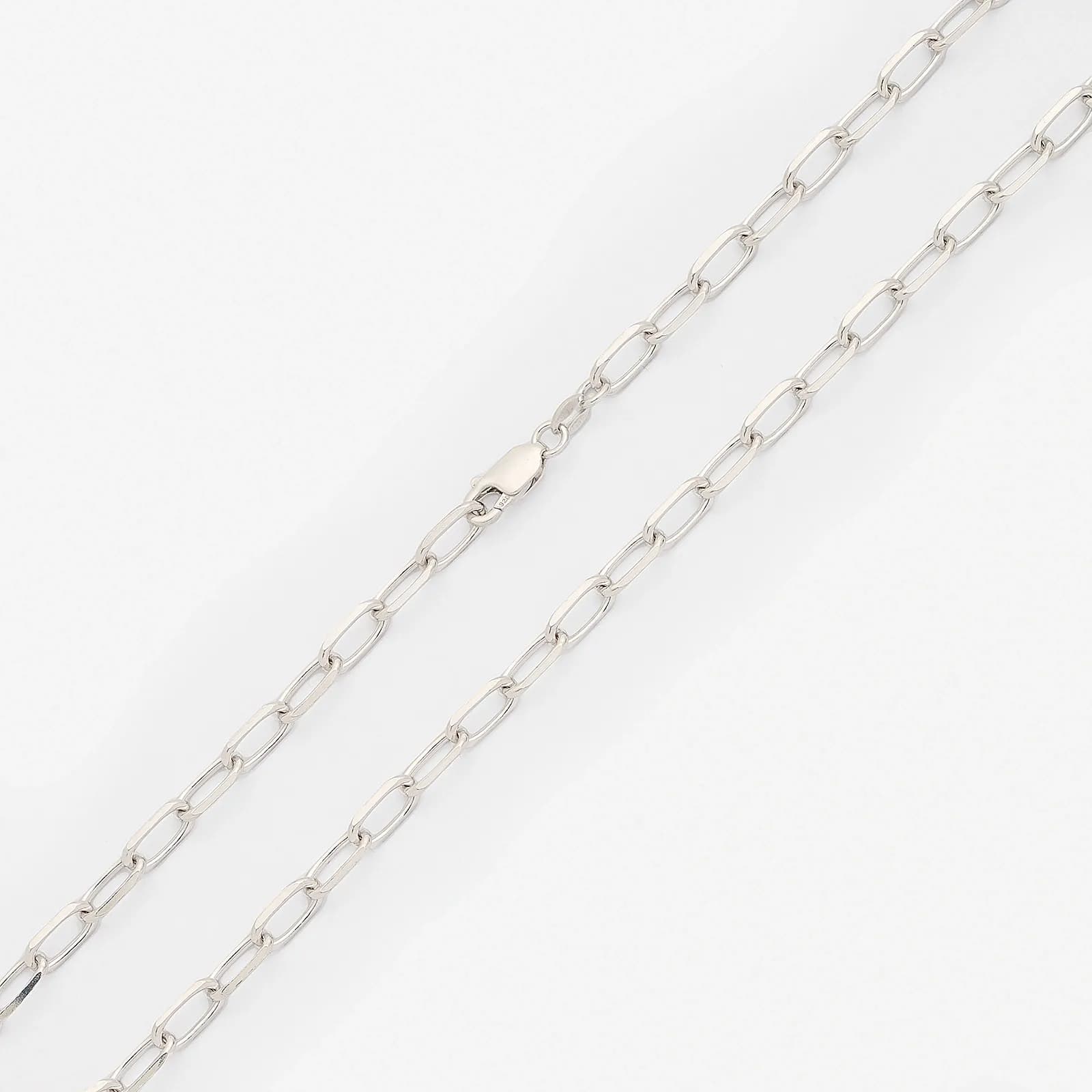 Silverhalsband herr, ankarkedja, 55cm