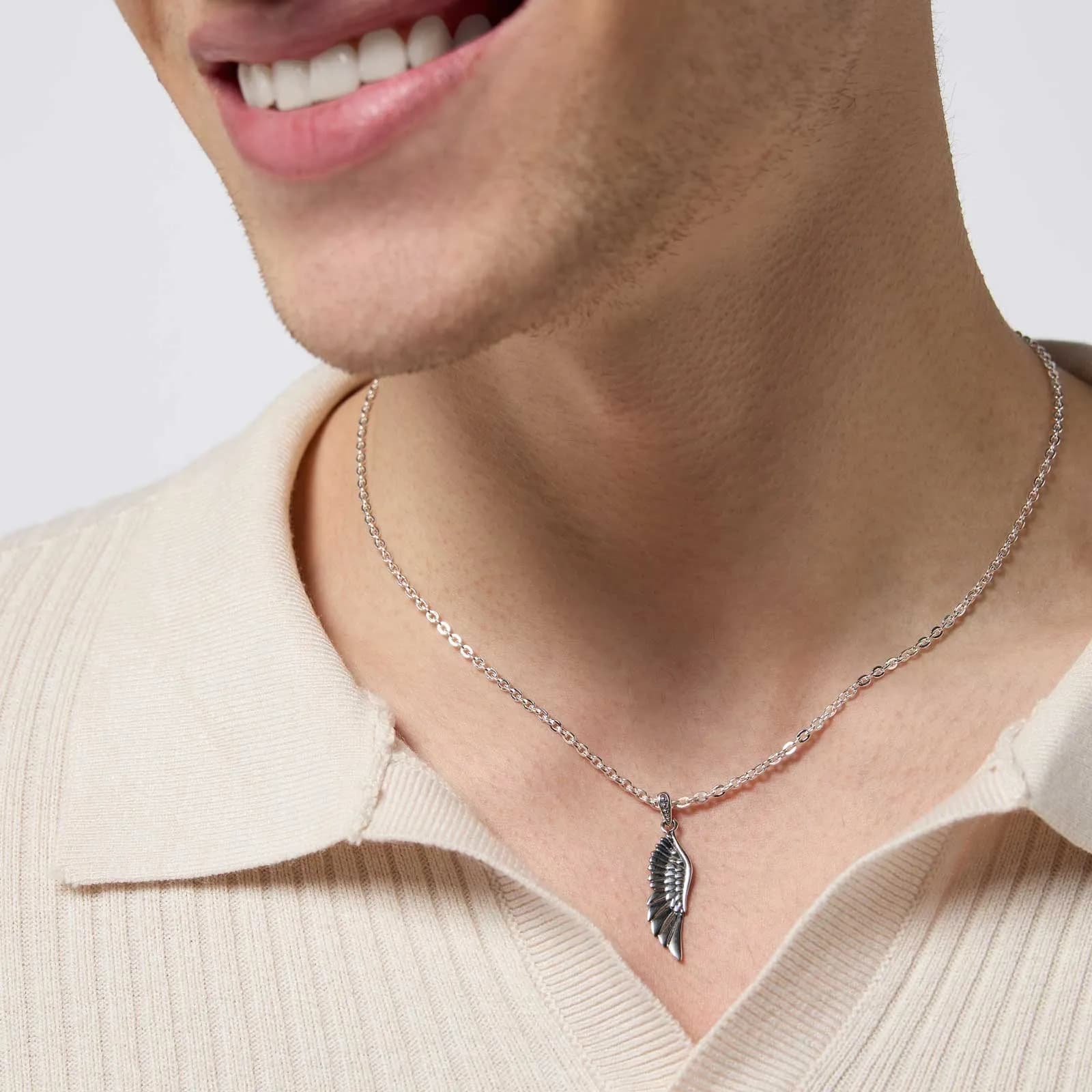 Silverhalsband herr - vinge 55+5 cm 2