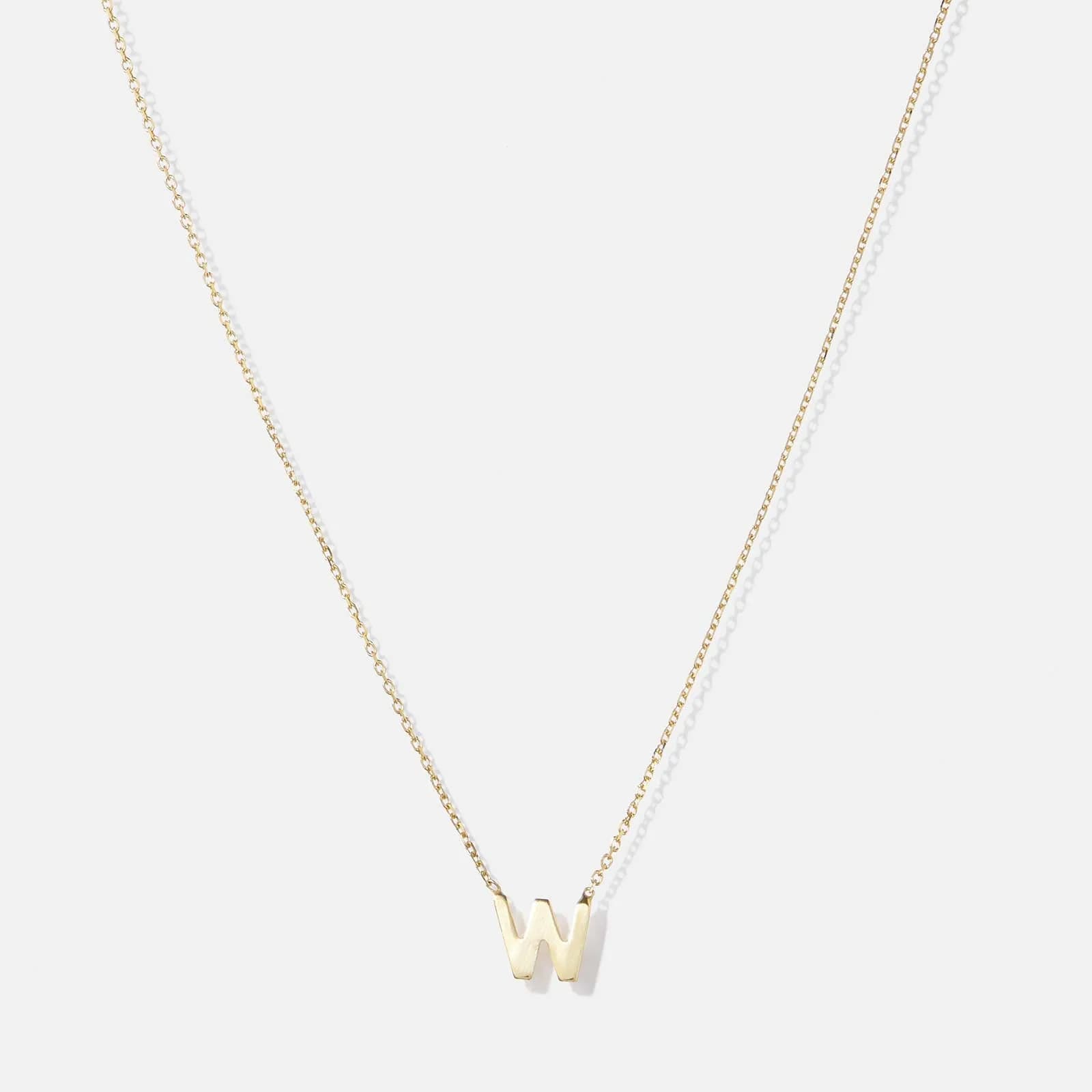 Halsband 9k guld - bokstav W, 43cm