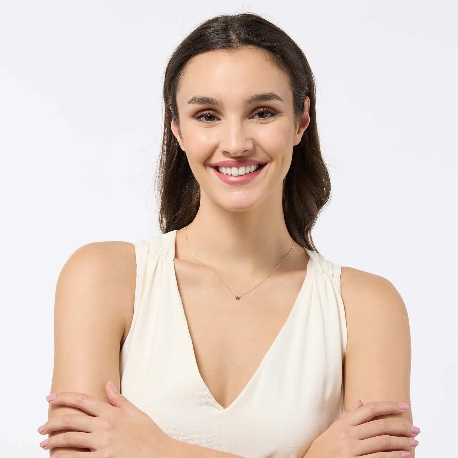 Halsband 9k guld - bokstav W, 43cm 3