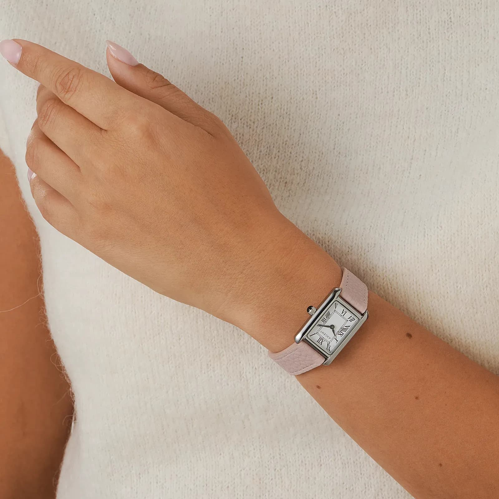 Axcent damklocka vit/silver, rosa band - X25014-125 2