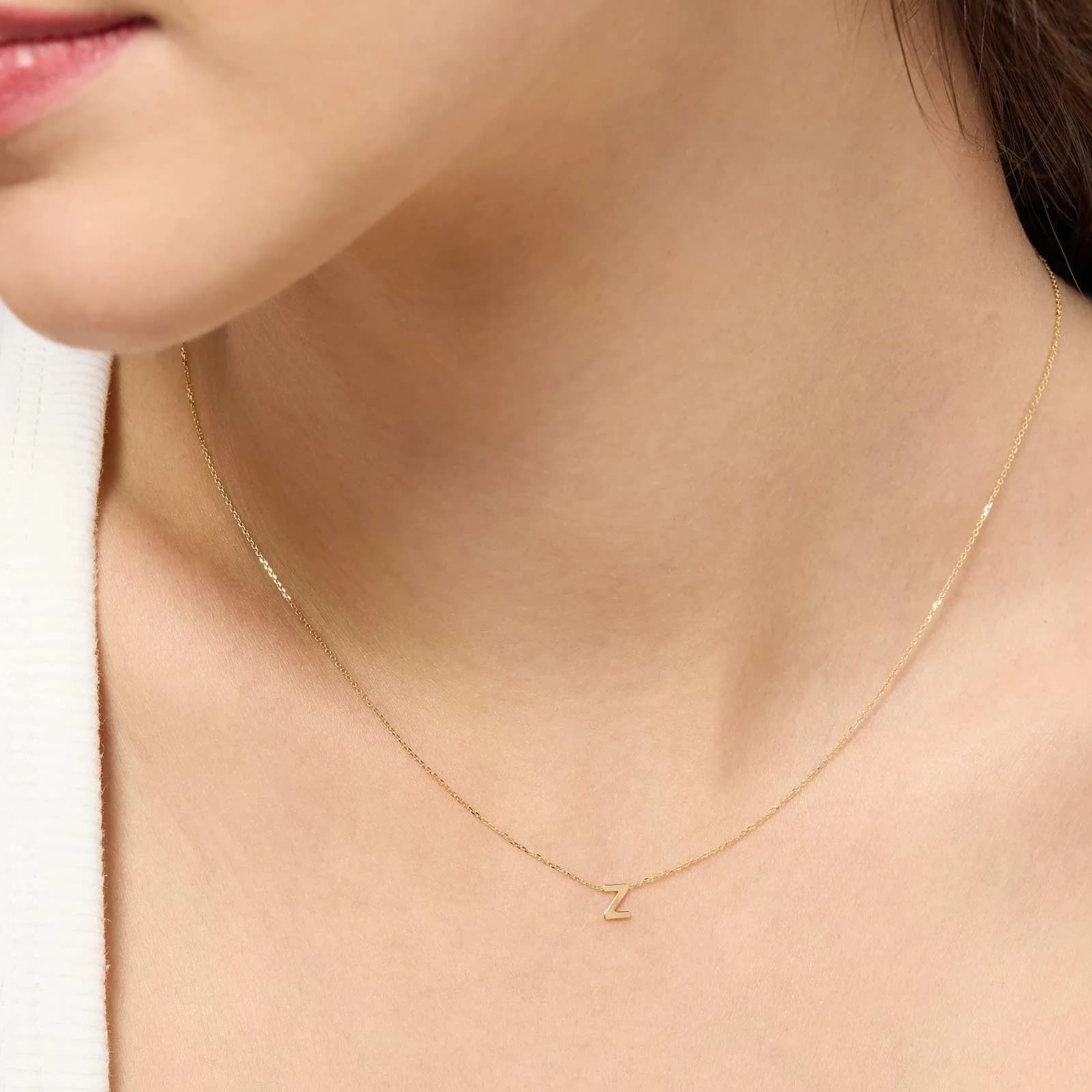 Halsband 9k guld - bokstav Z, 43cm 3