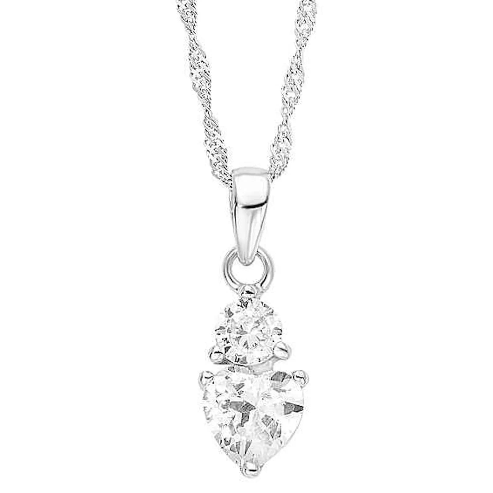 Silverhalsband, singaporekedja - 42 cm