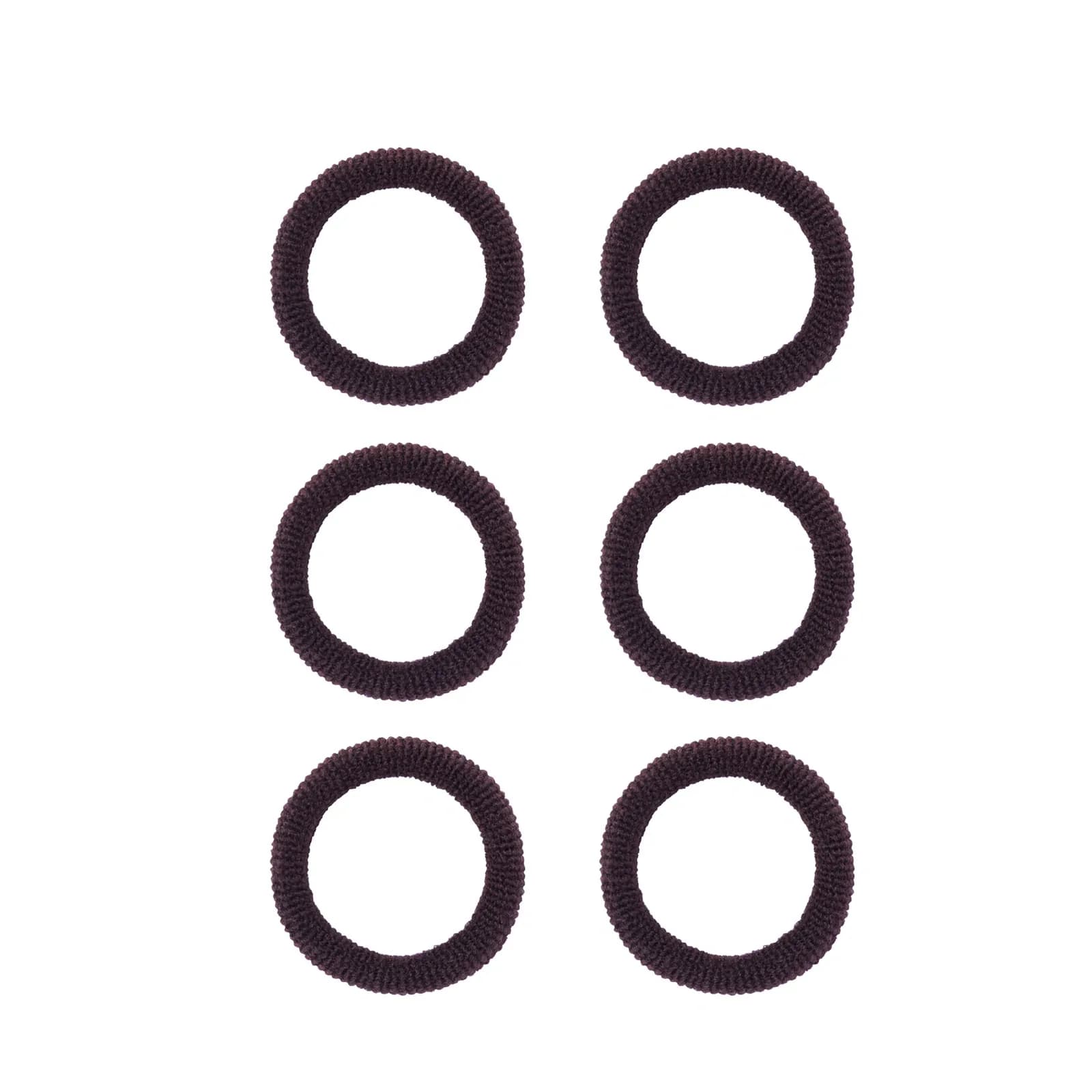 Bruna hårsnoddar, frotté – 6-pack
