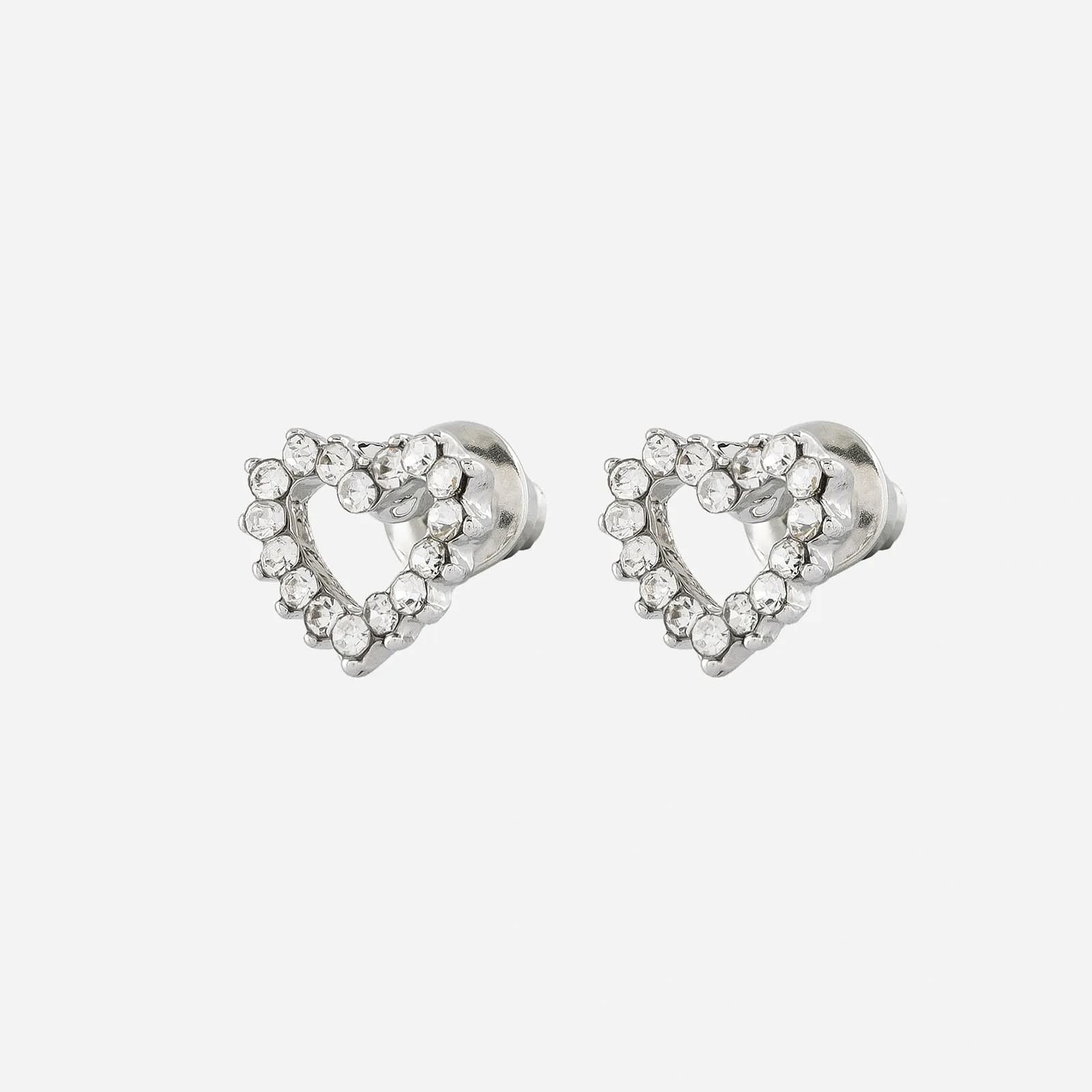 Silverfärgade örhängen - studs, hjärtan